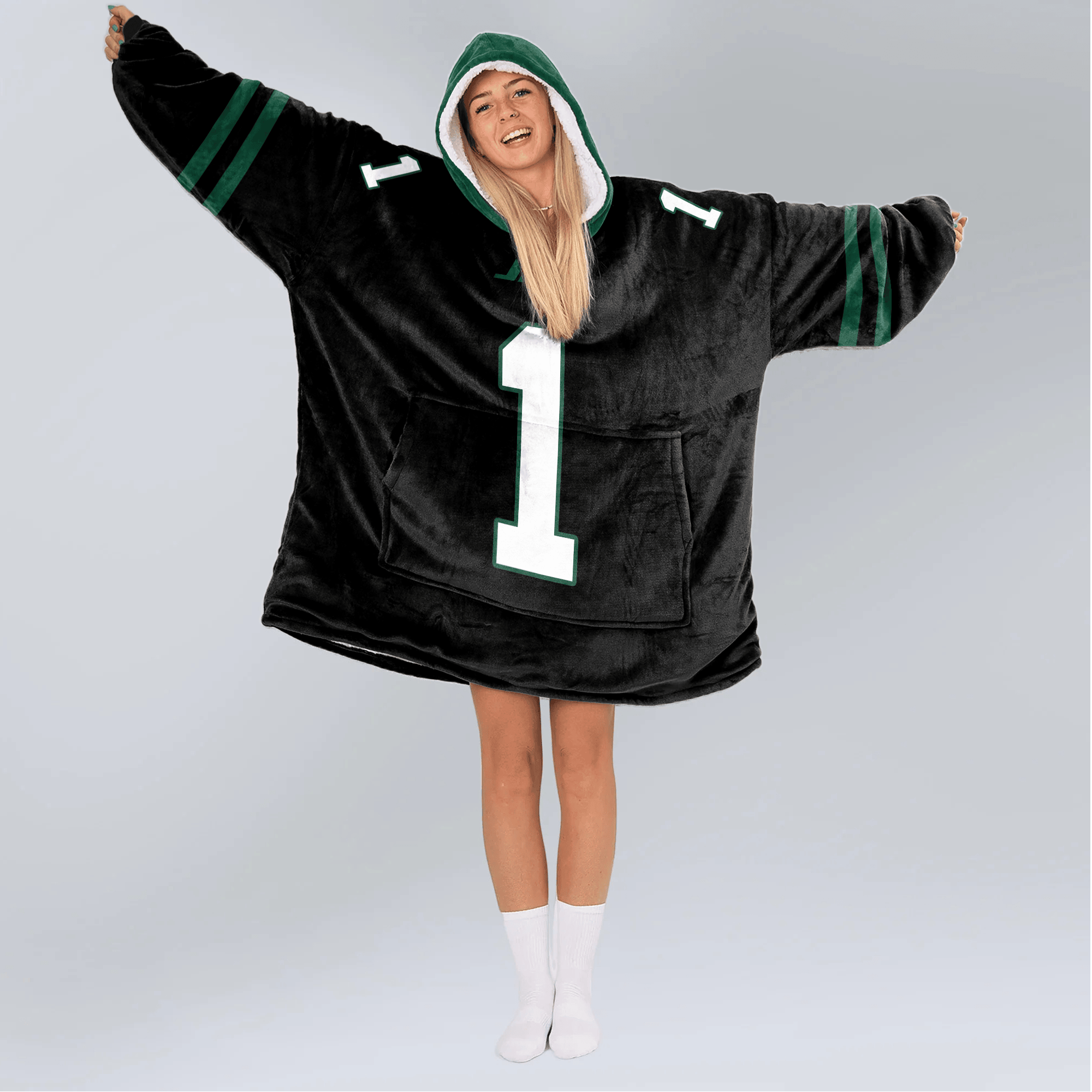 Adult A.S.G 1 New York J Football Unisex Blanket Hoodie