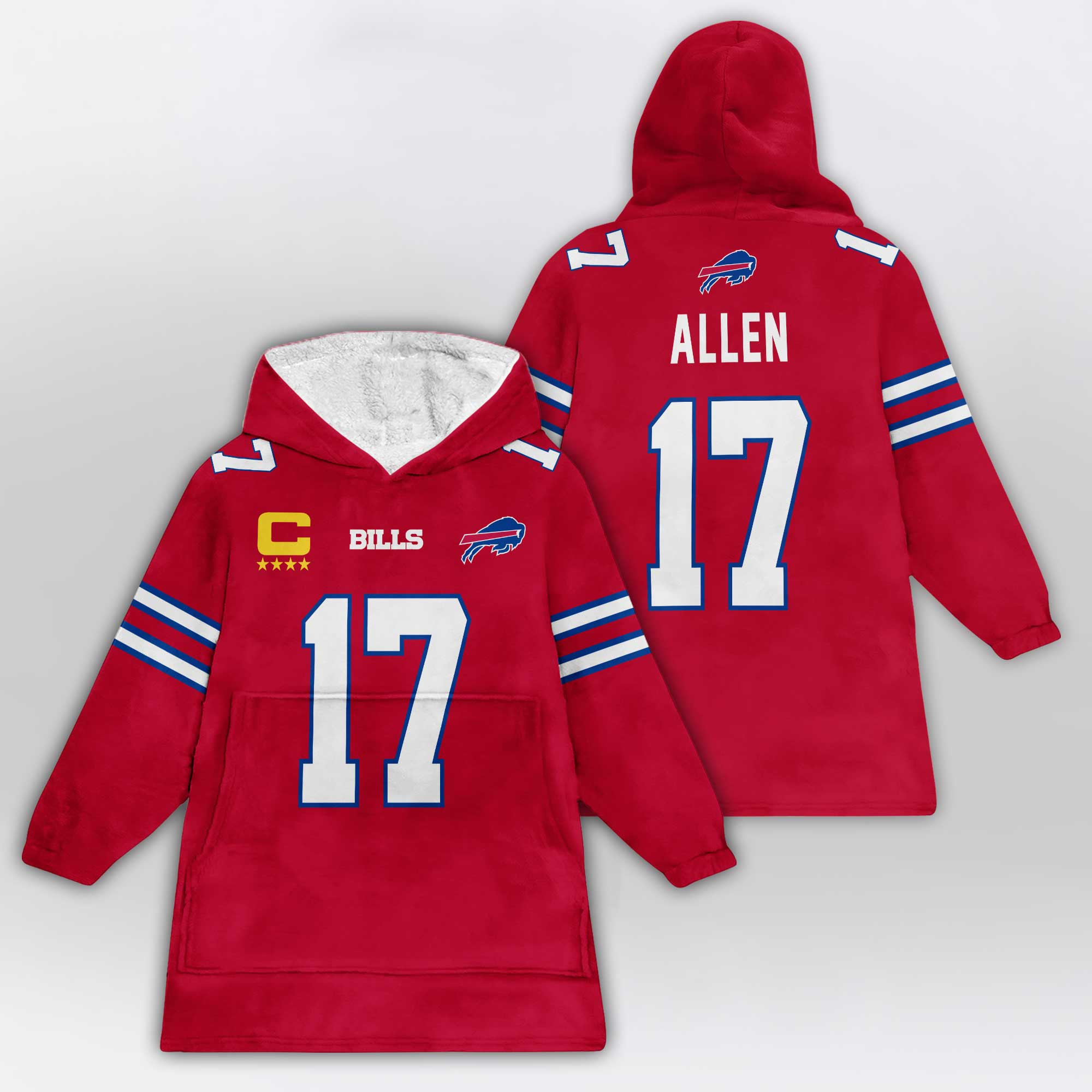 Kid Captain J.A 17 Buffalo Football Unisex Blanket Hoodie