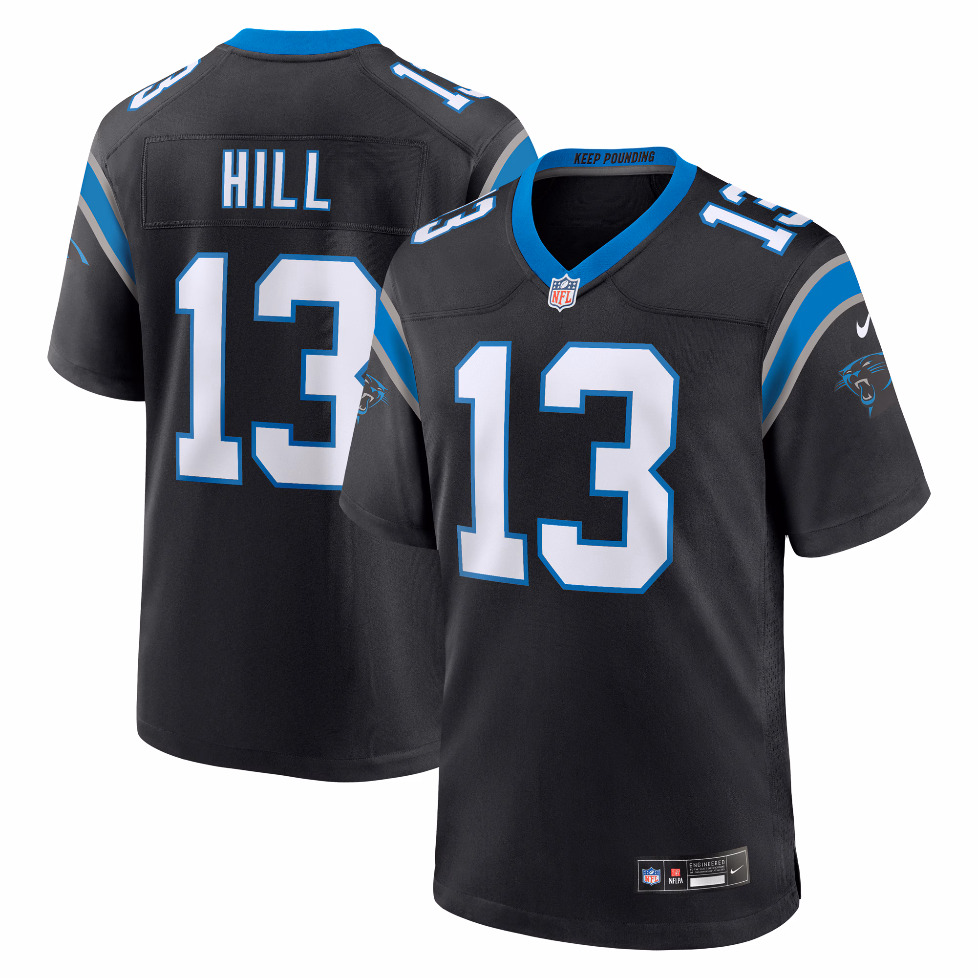 Troy Hill Carolina Panthers Team Game Jersey -  Black
