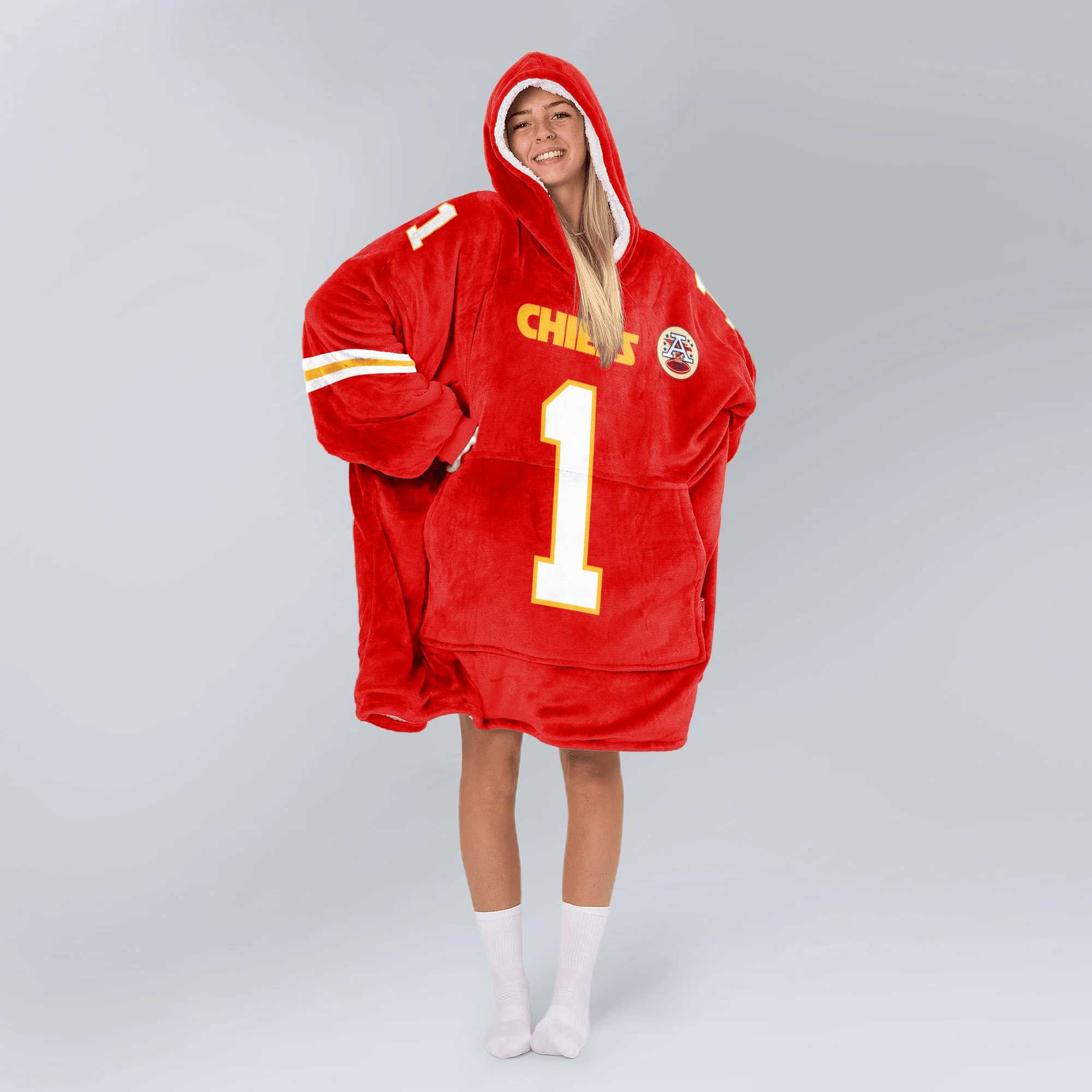 Adult X.W 1 Kansas City Football Unisex Blanket Hoodie