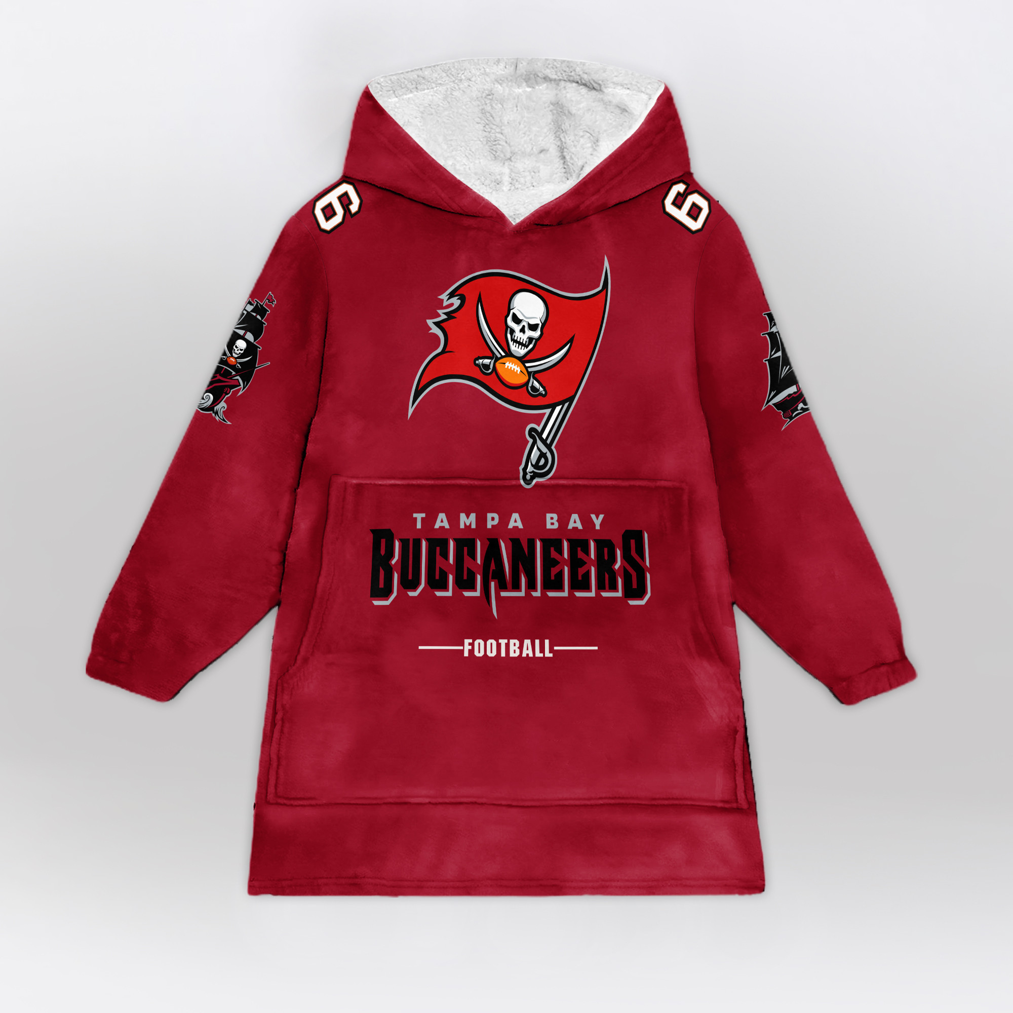Adult B.M 6 Tampa Bay Football Unisex Blanket Hoodie