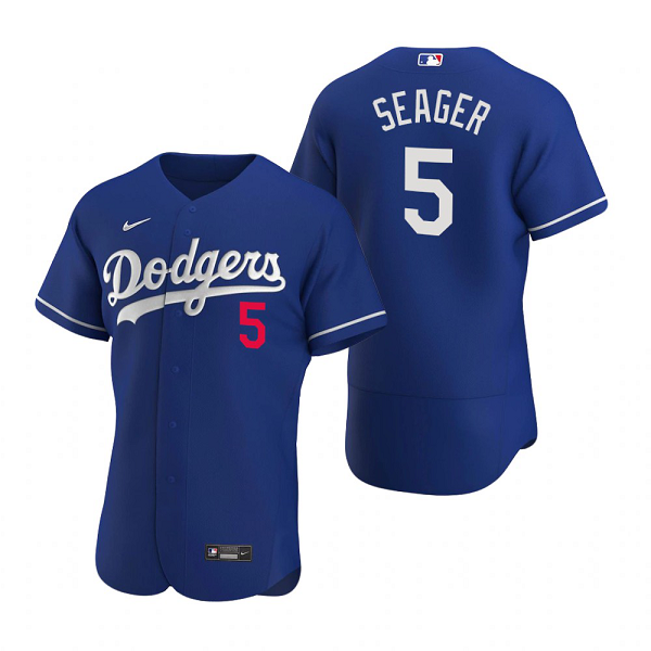 Men's Los Angeles Dodgers #5 Corey Seager  Royal MLB Flex Base Jersey