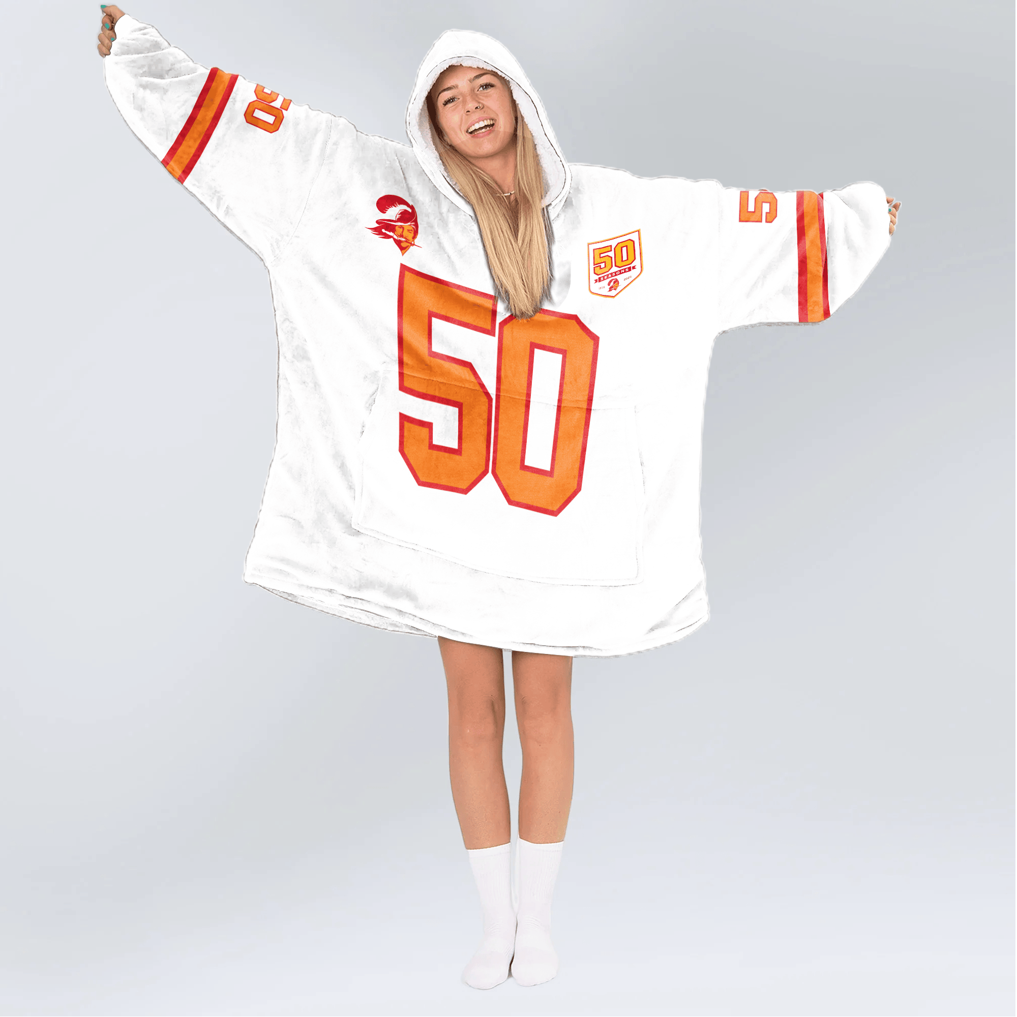 Adult V.V 50 Tampa Bay Football 50th Season Game Unisex Blanket Hoodie
