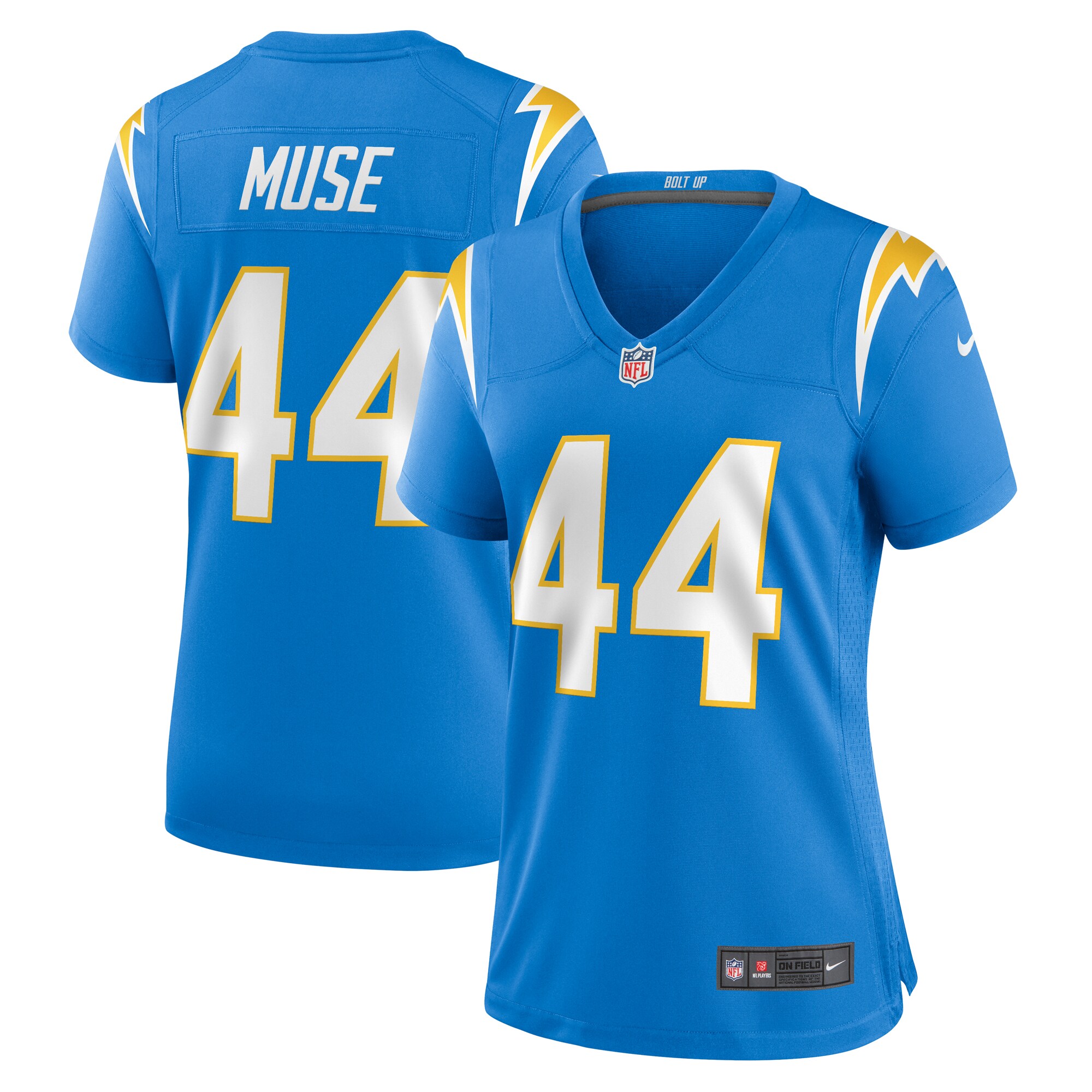Tanner Muse Los Angeles Chargers Women's Team Game Jersey -  Powder Blue