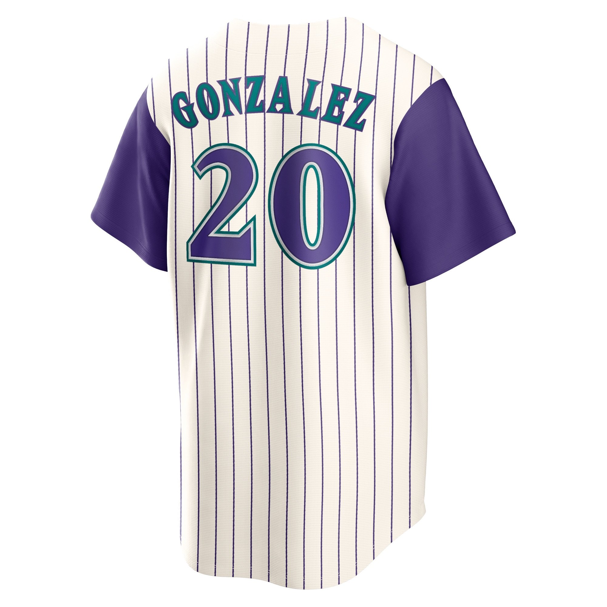Men's Arizona Diamondbacks Luis Gonzalez  Cream/Purple Alternate Cooperstown Collection Player Jersey