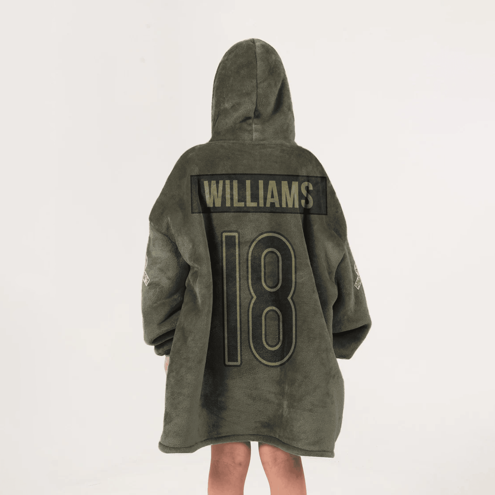 Kid C.W 18 Chicago Football Blanket Hoodie – Olive Salute to Service