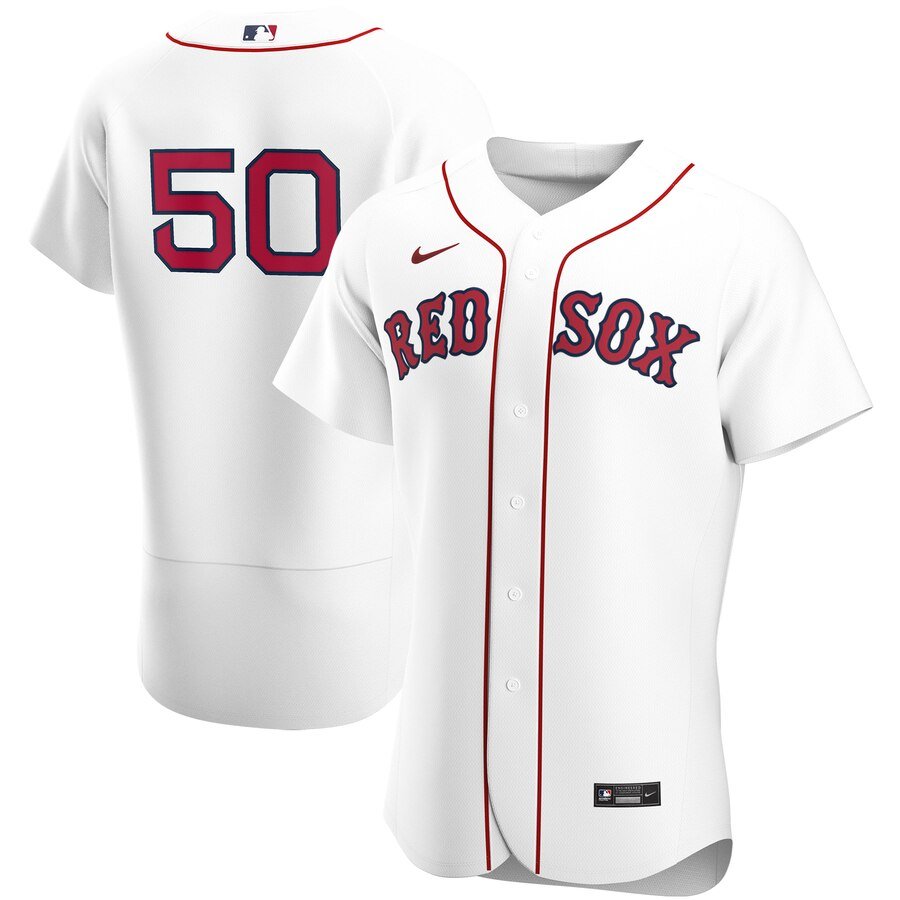 Men's  Boston Red Sox #50 Mookie Betts White Home 2020 Player Team MLB Jersey