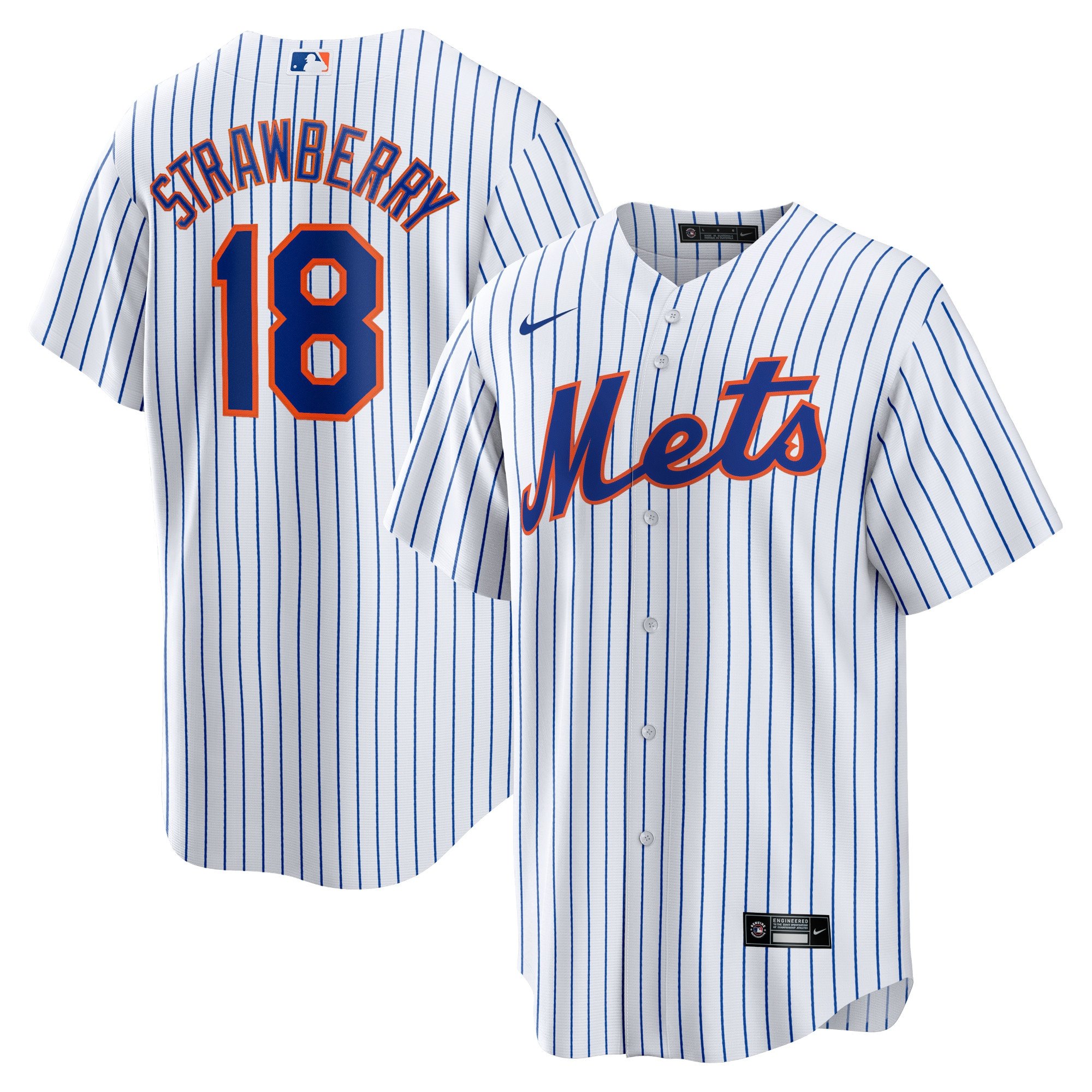Men's New York Mets Darryl Strawberry  White Home Replica Player Jersey