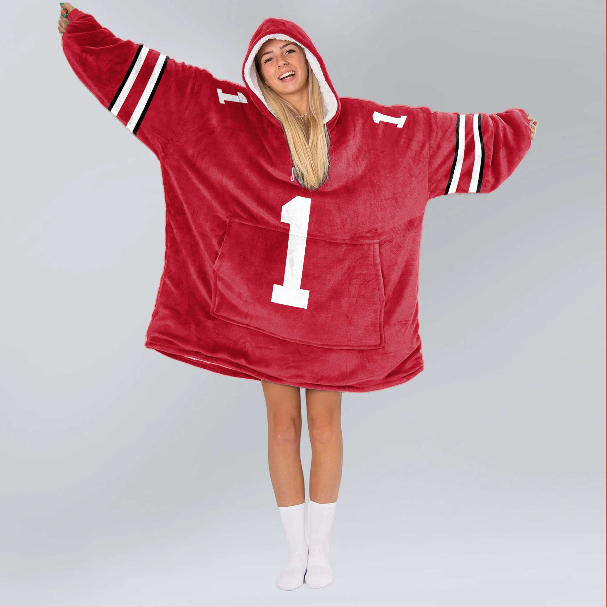 Adult 1 Ohio State Football Unisex Blanket Hoodie