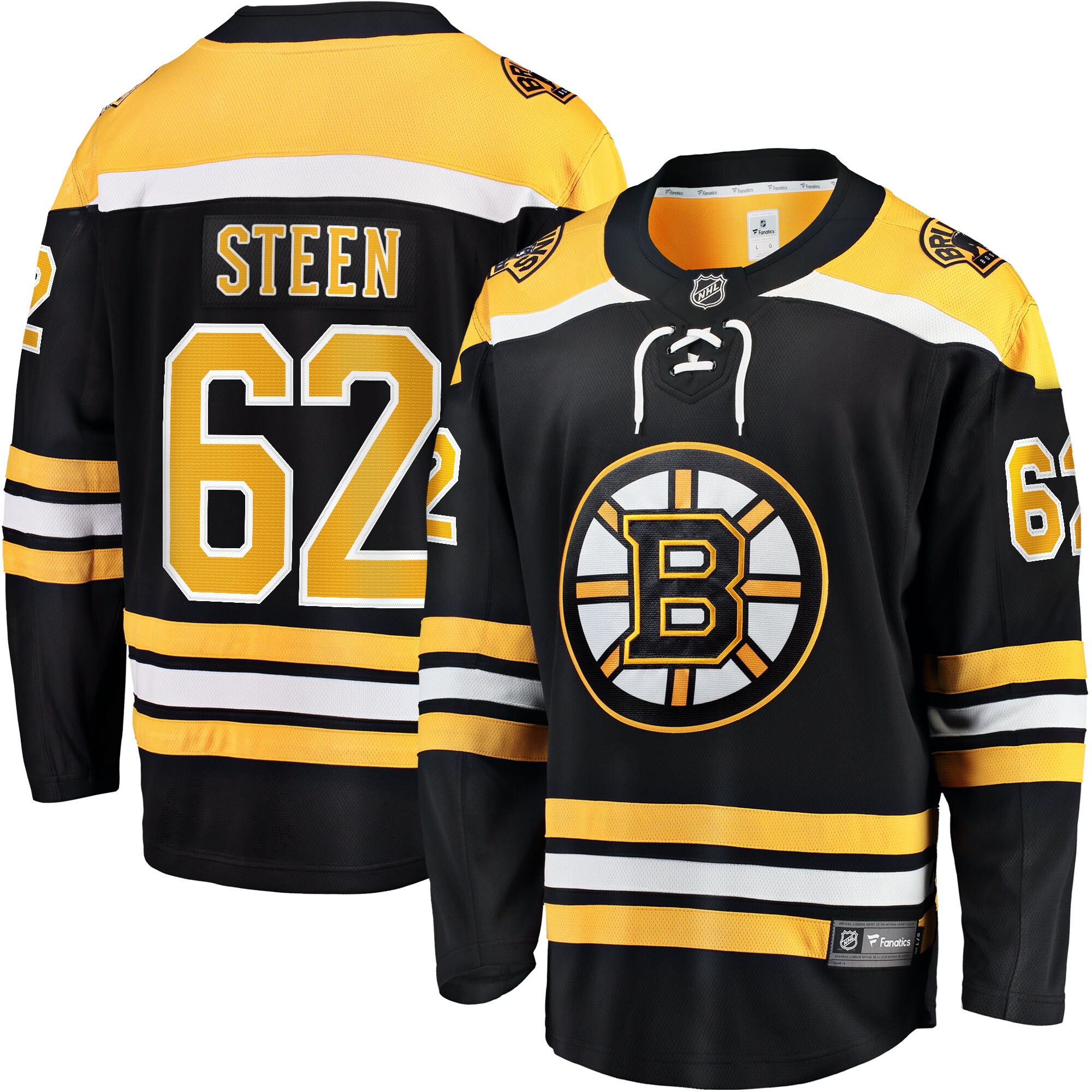 Oskar Steen Boston Bruins Home Breakaway Player Jersey - Black
