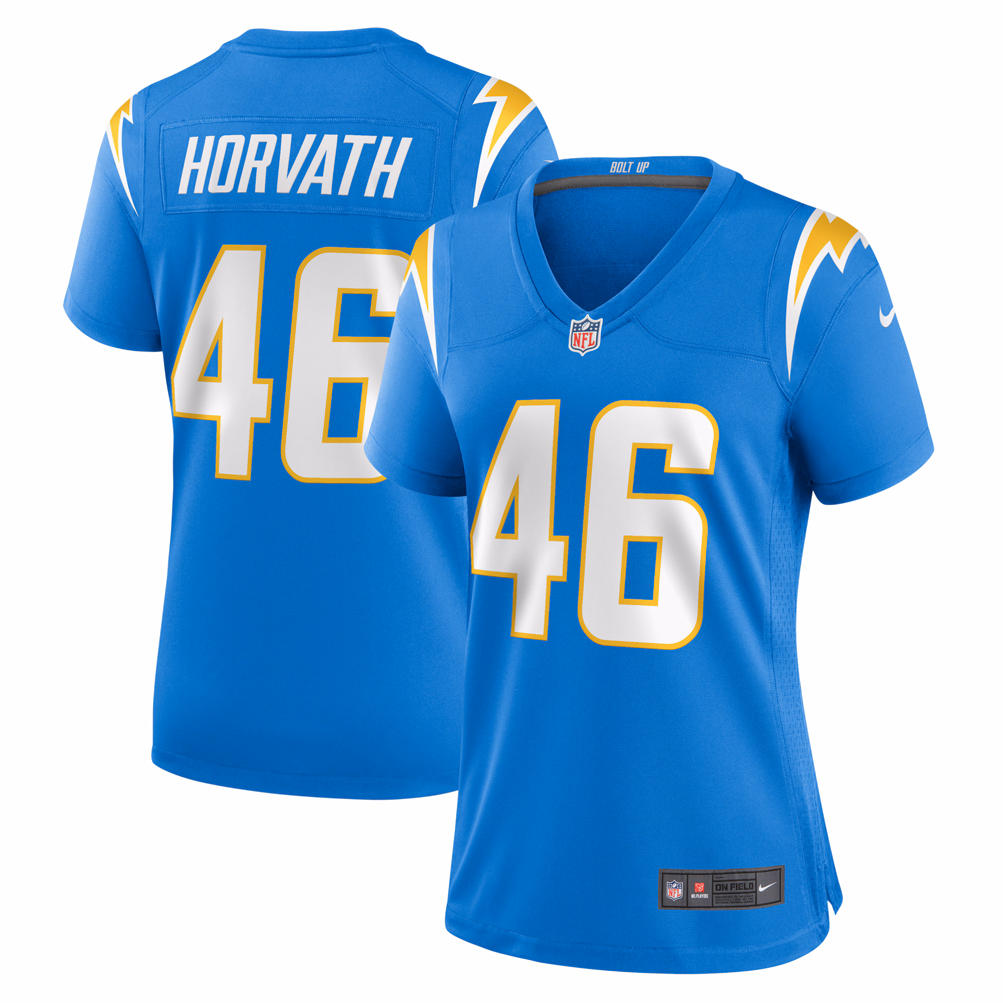 Zander Horvath Los Angeles Chargers Women's  Game Jersey -  Powder Blue