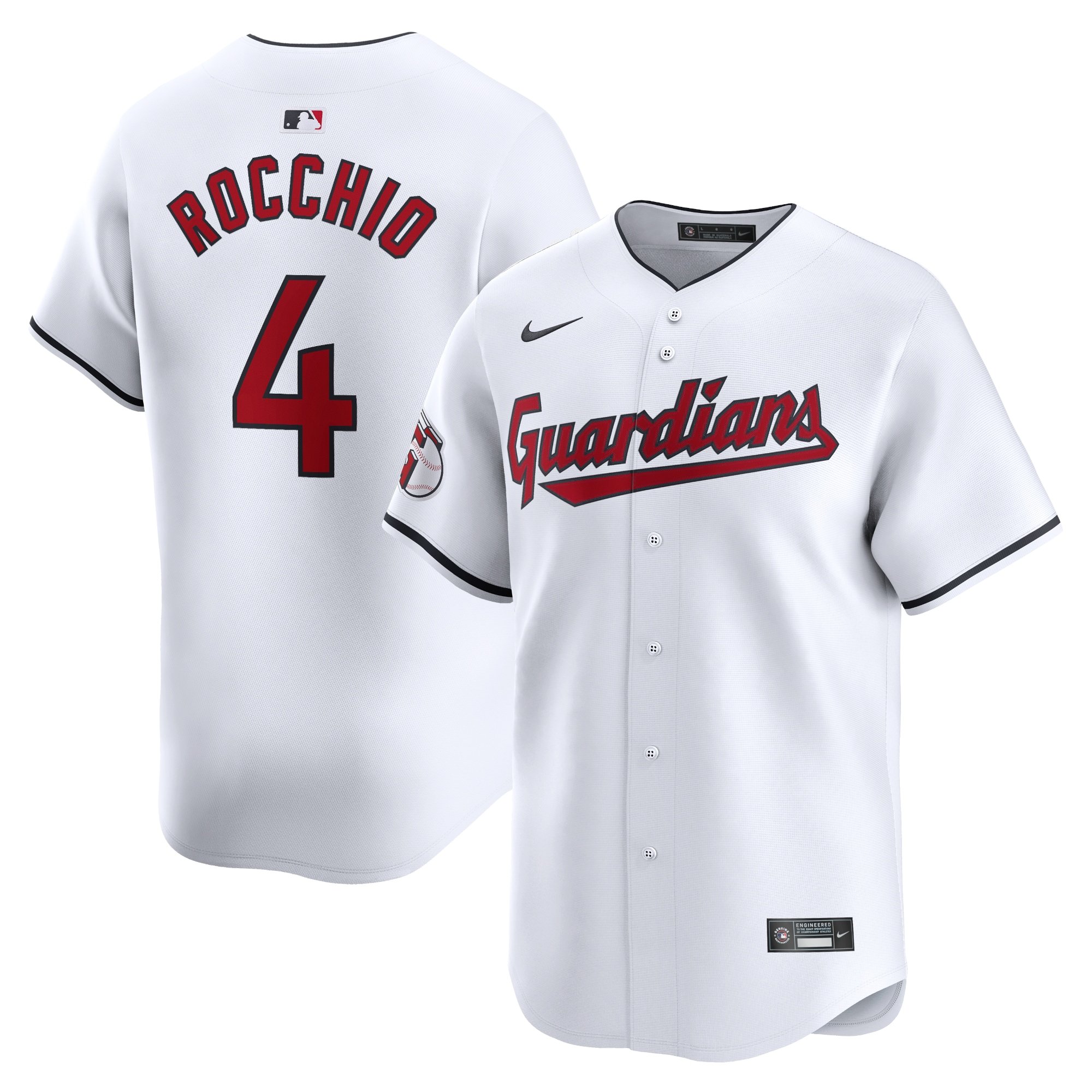 Men's Cleveland Guardians Brayan Rocchio  White Home Limited Player Jersey