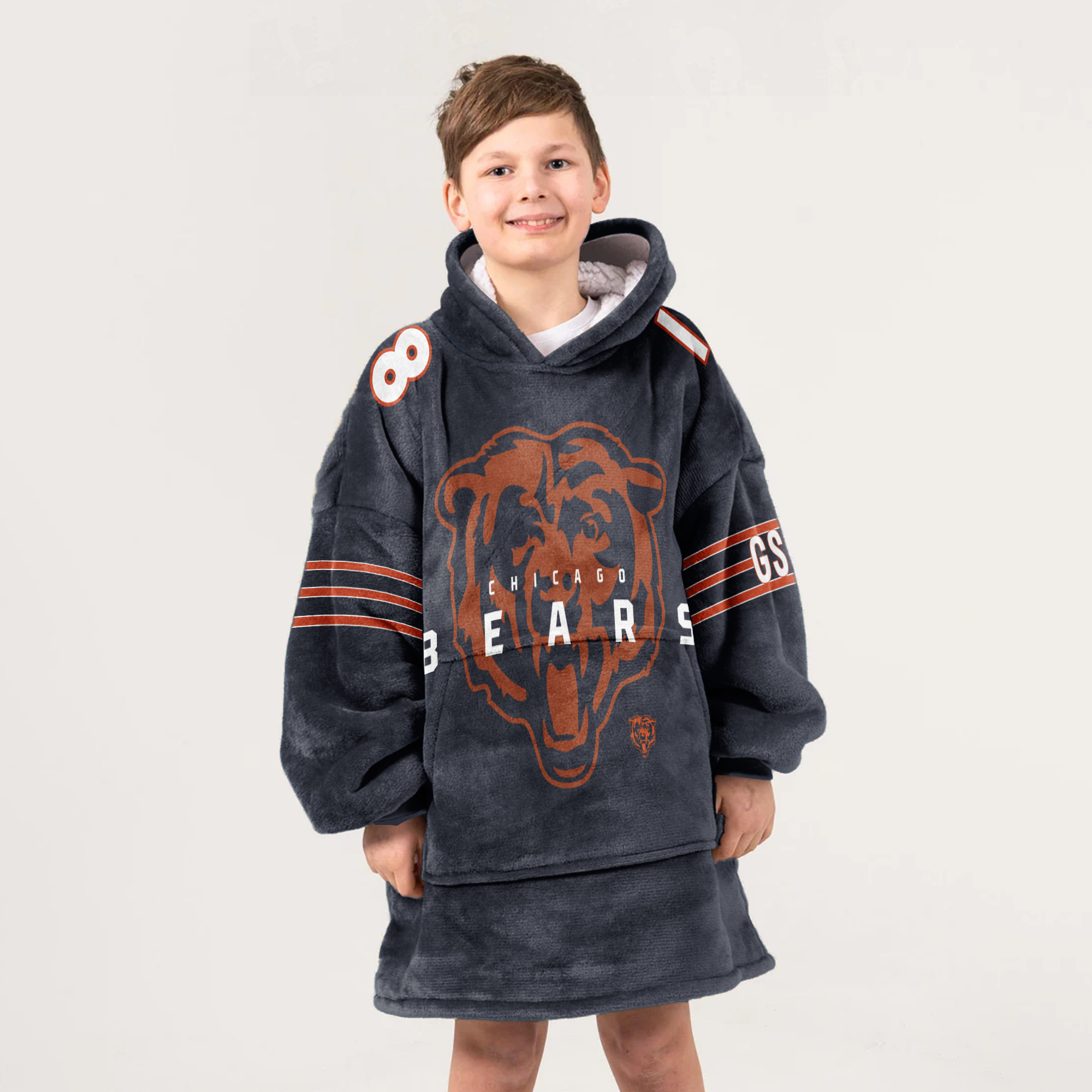 Adult 18 Chicago Football Unisex Blanket Hoodie