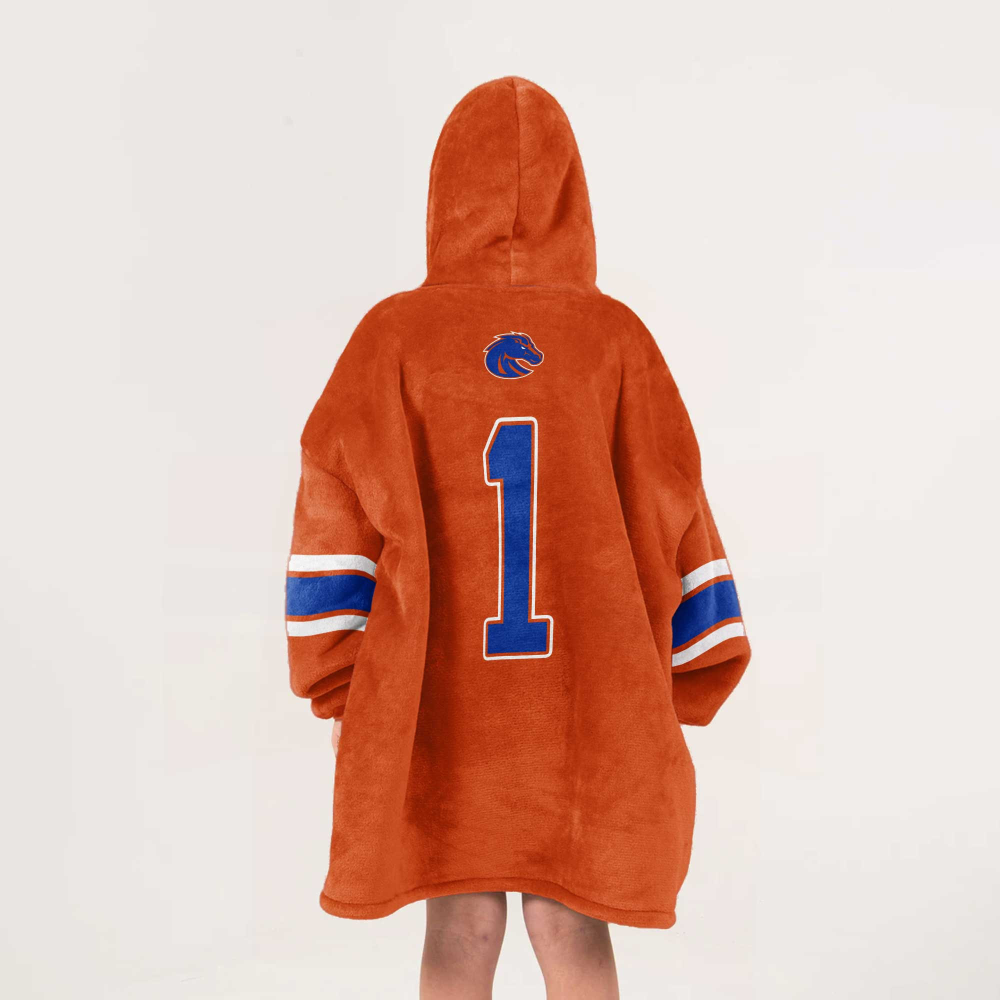 Adult #1 Boise State Football Unisex Blanket Hoodie