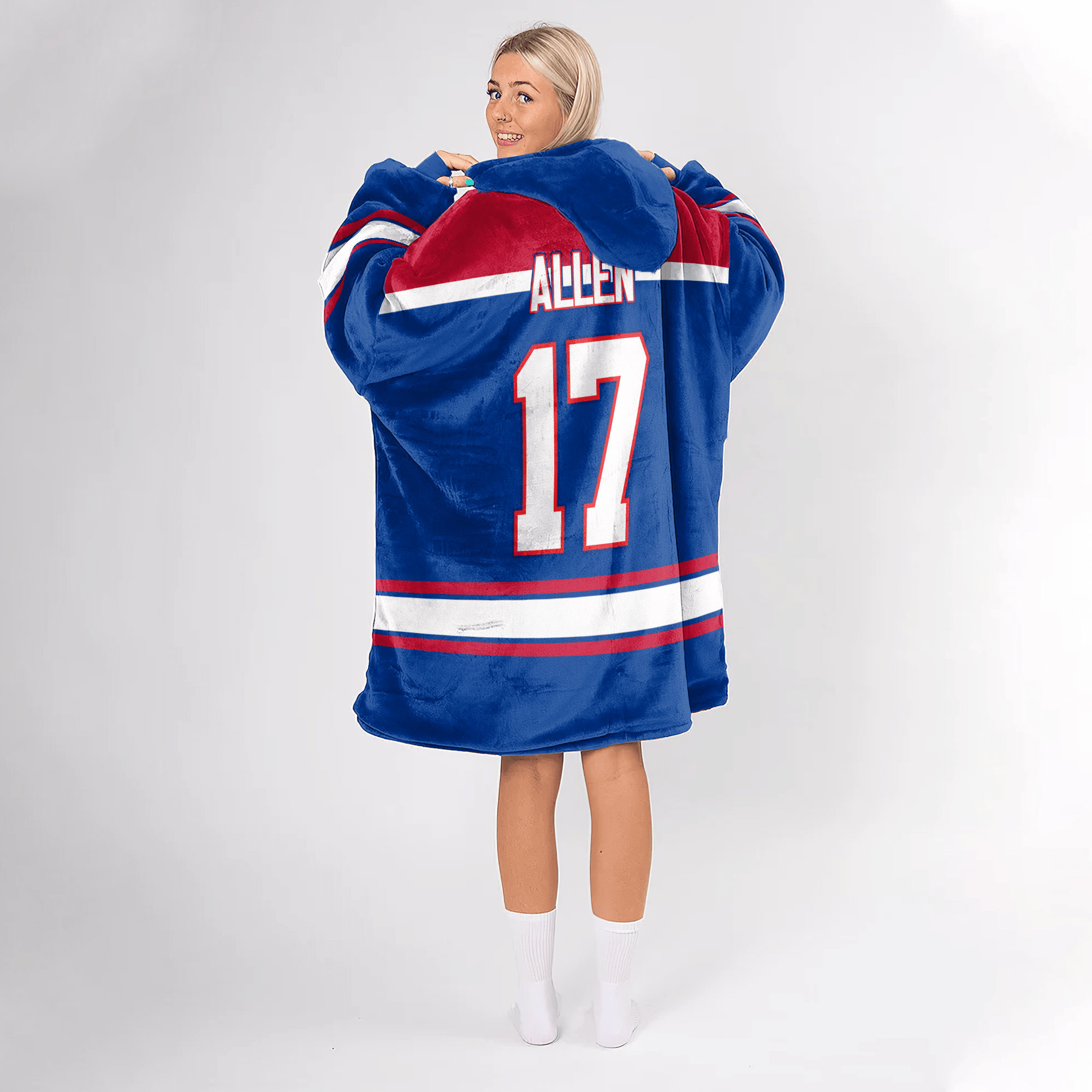 Adult J.A 17 Buffalo Football Unisex Blanket Hoodie