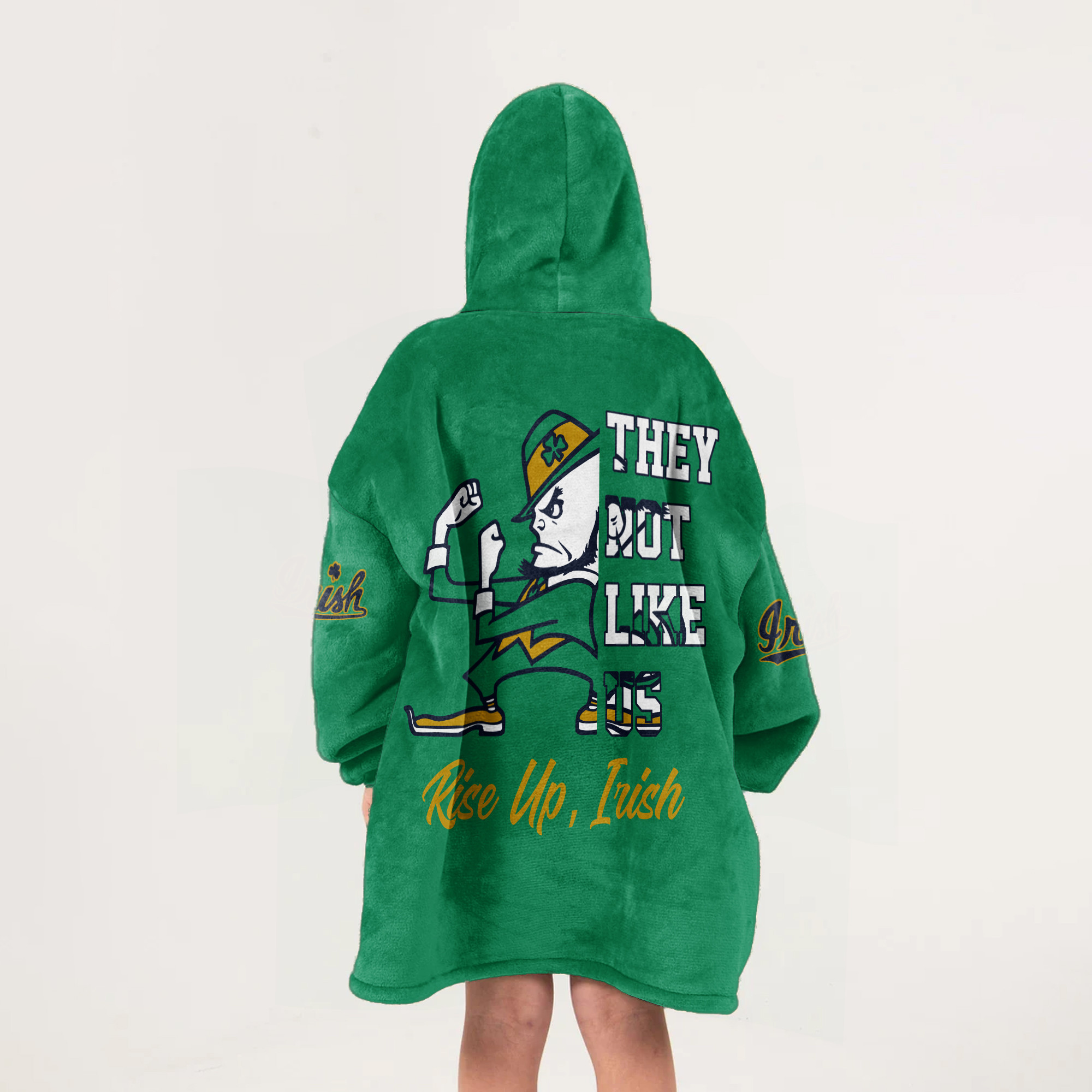 Adult Notre Dame Football Unisex Blanket Hoodie