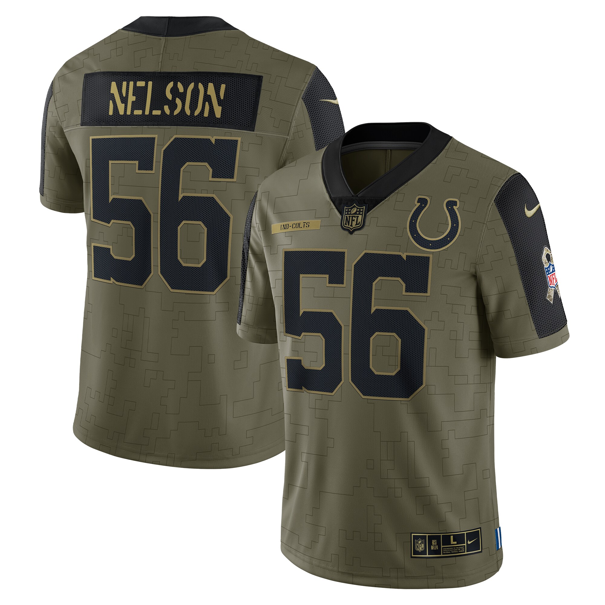 Quenton Nelson Indianapolis Colts  2021 Salute To Service Limited Player Jersey - Olive