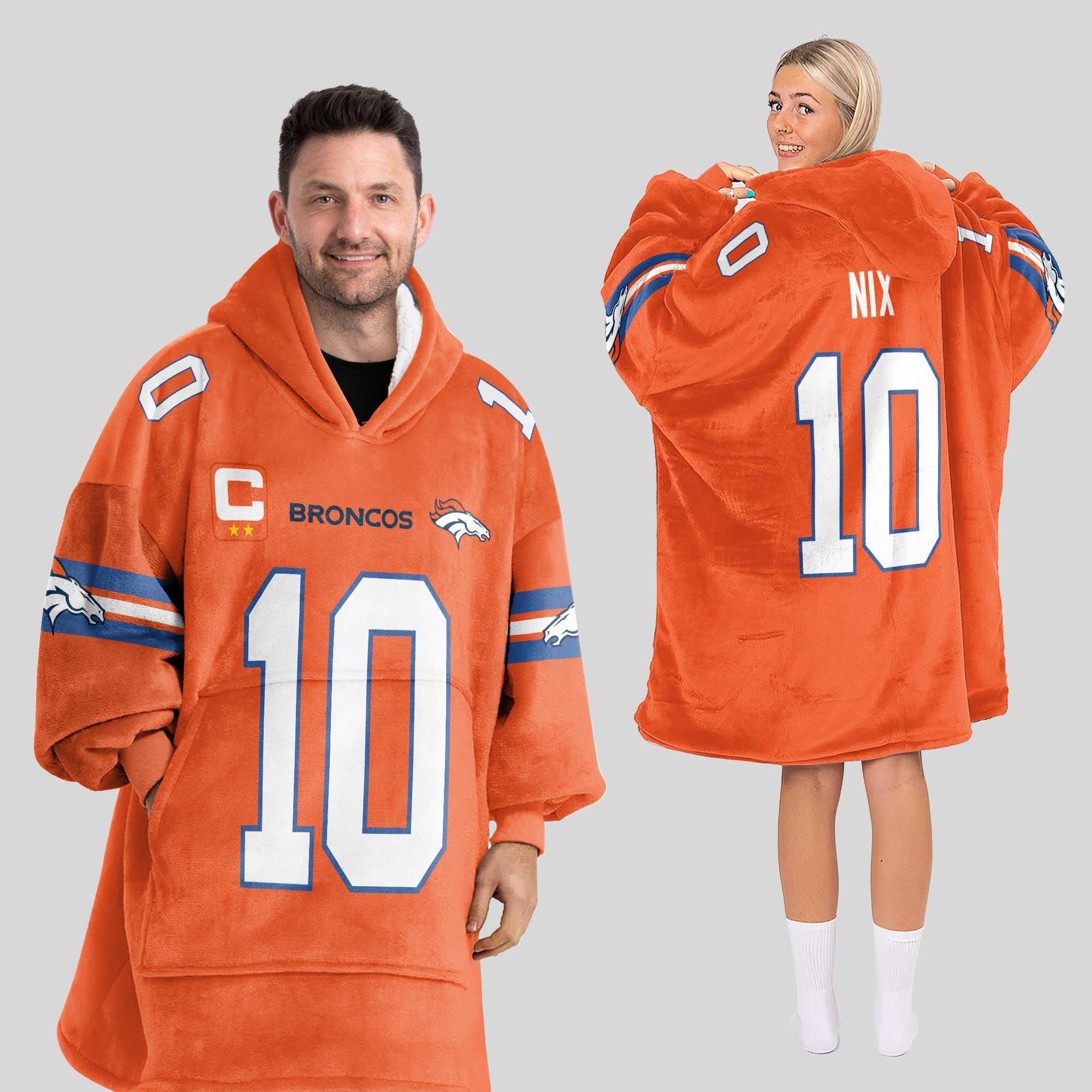 Adult B.N 10 Captain Denver Football Unisex Blanket Hoodie