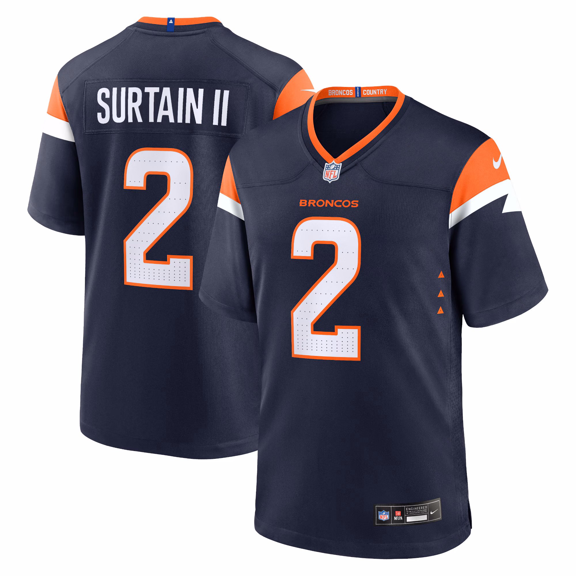 Patrick Surtain II Denver Broncos Mile High Collection Game Jersey - Orange