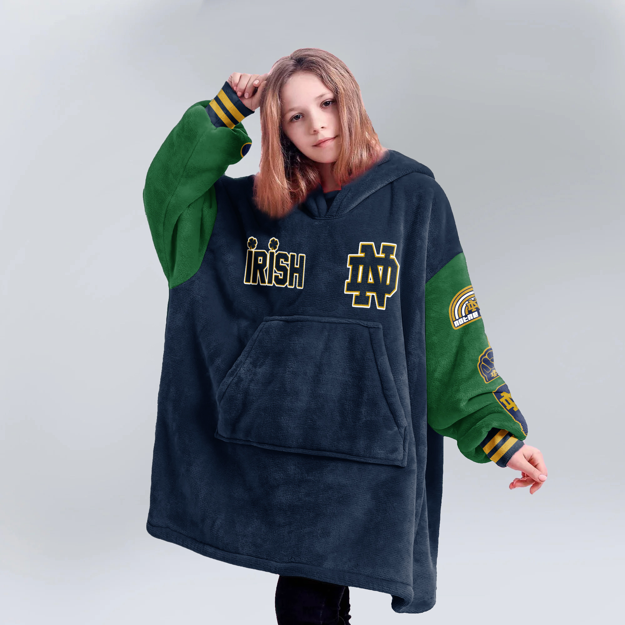 Adult Notre Dame Football Unisex Blanket Hoodie