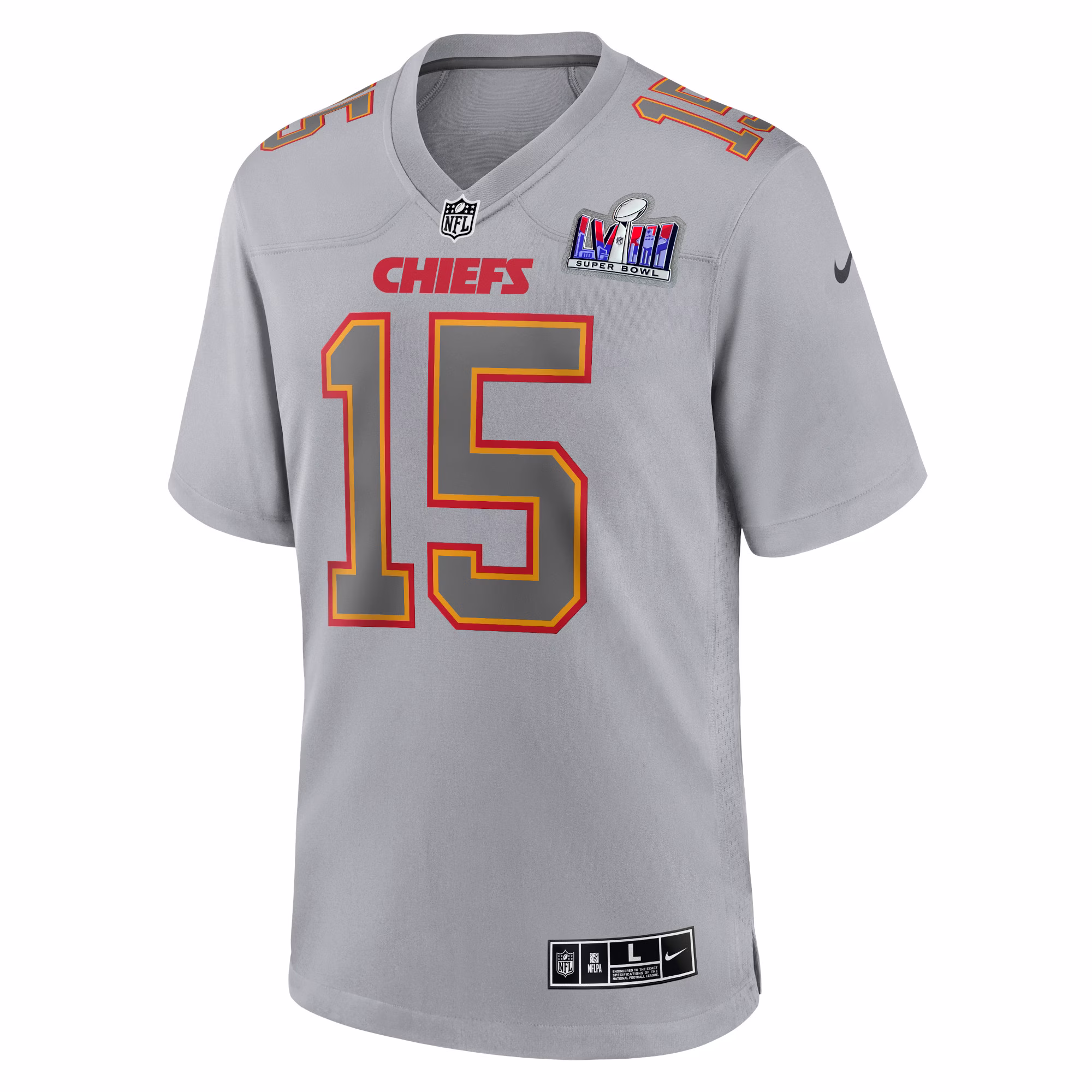 Patrick Mahomes Kansas City Chiefs  2023 Super Bowl LVIII Atmosphere Fashion Game Jersey - Gray