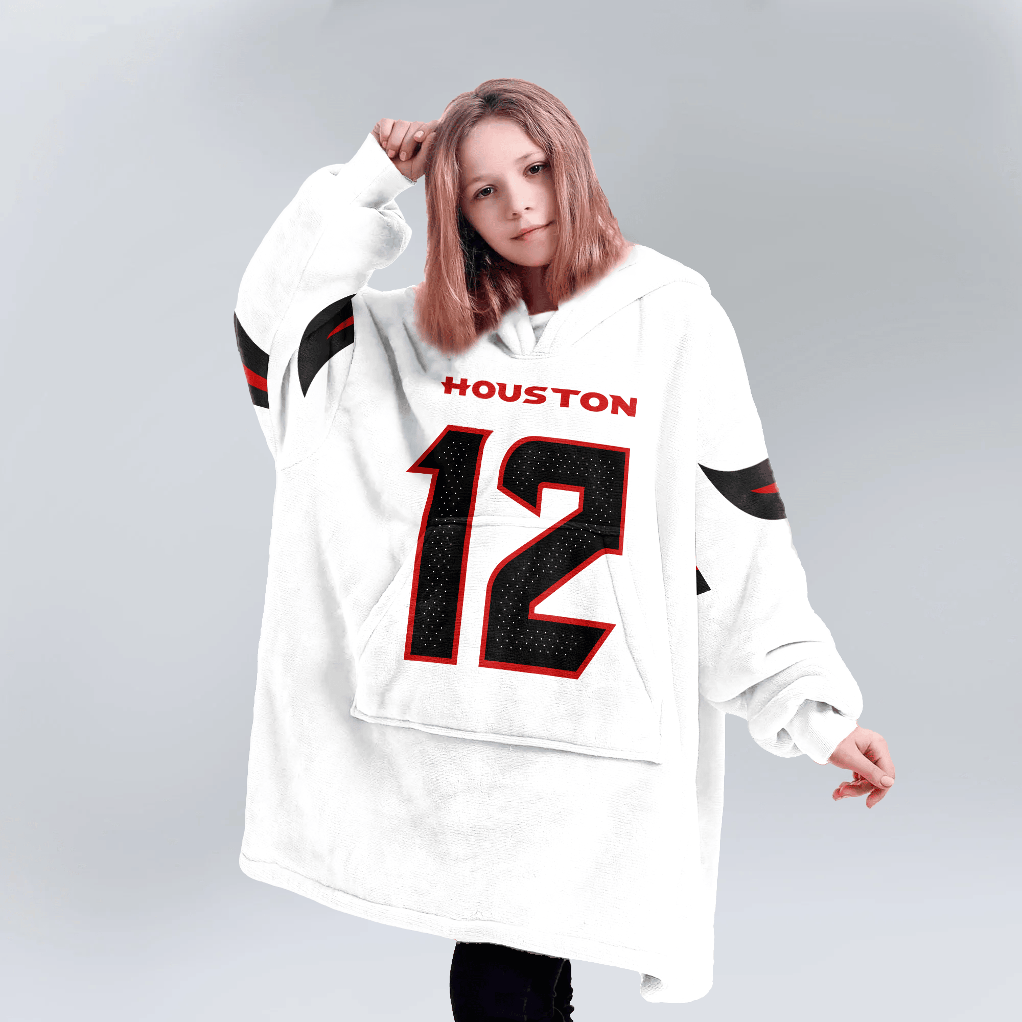Kid N.C 12 Houston Football Unisex Blanket Hoodie
