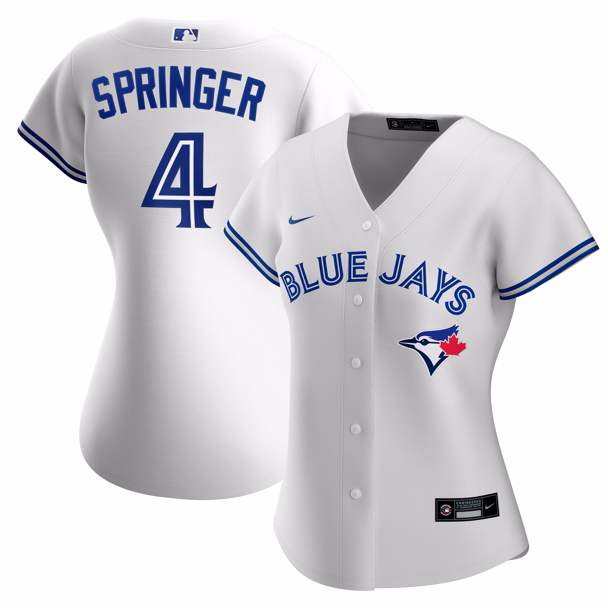 George Springer #4 Toronto Blue Jays Women's Home Replica Jersey - White