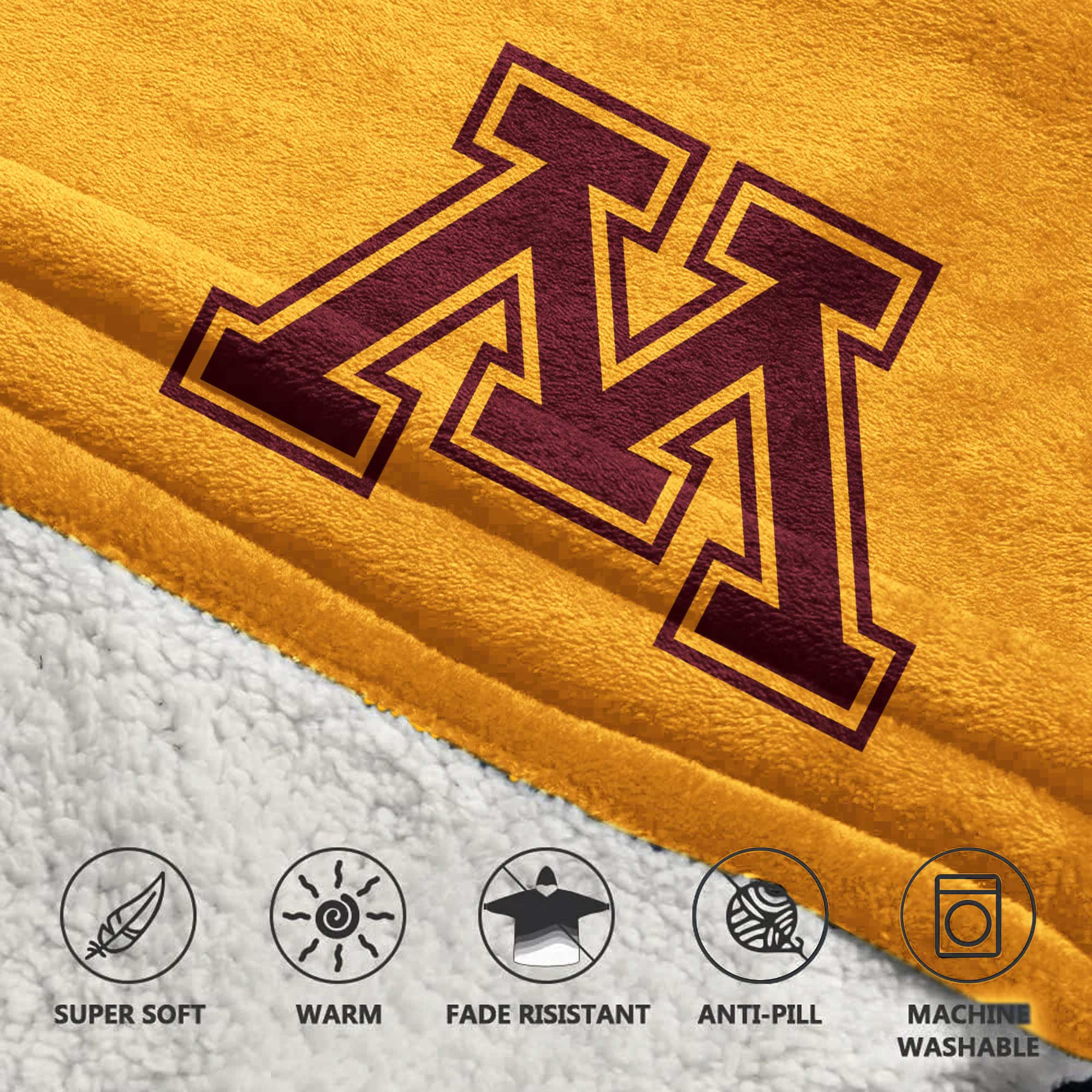 Adult 1 Minnesota Football Unisex Blanket Hoodie
