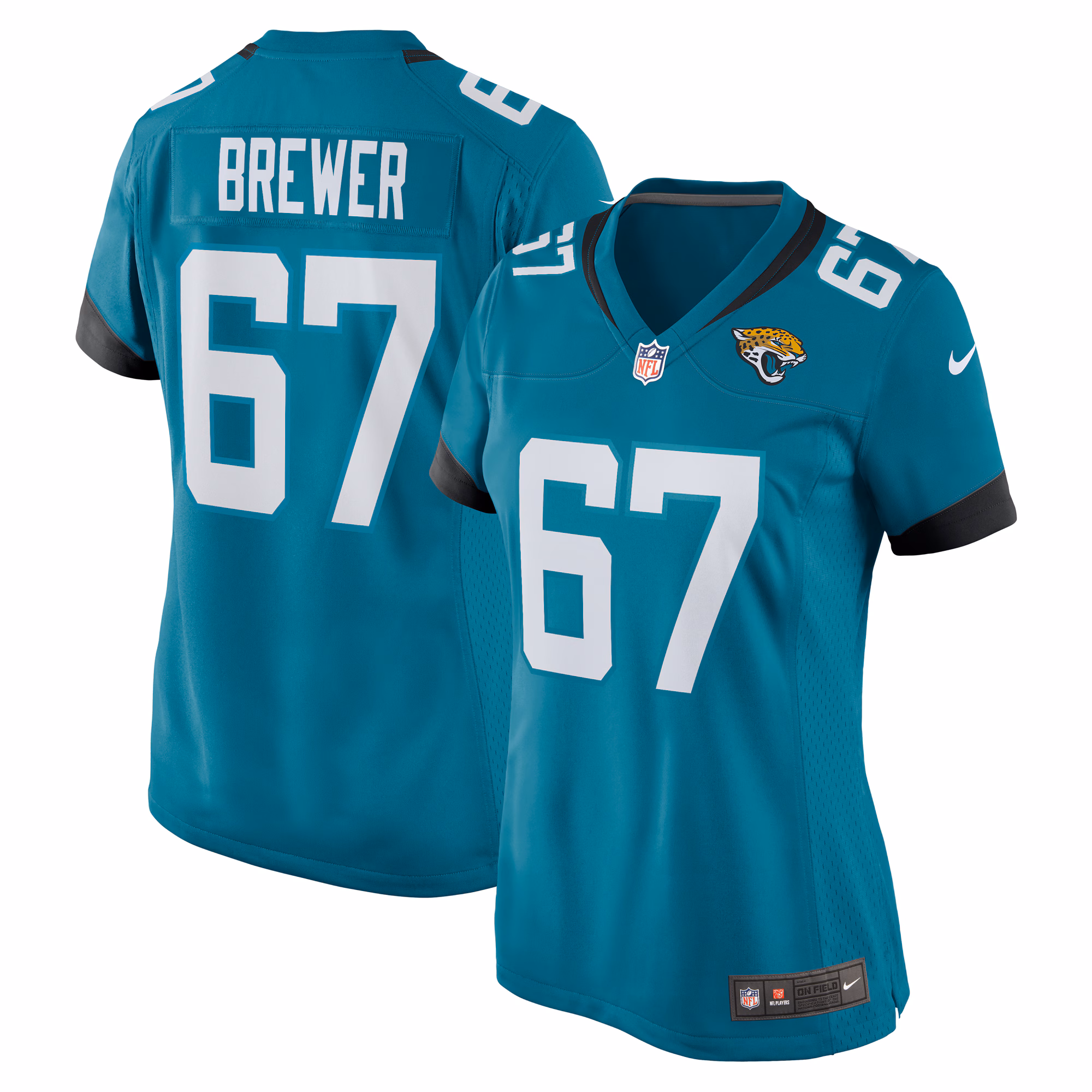Chandler Brewer Jacksonville Jaguars Women's  Game Jersey -  Teal