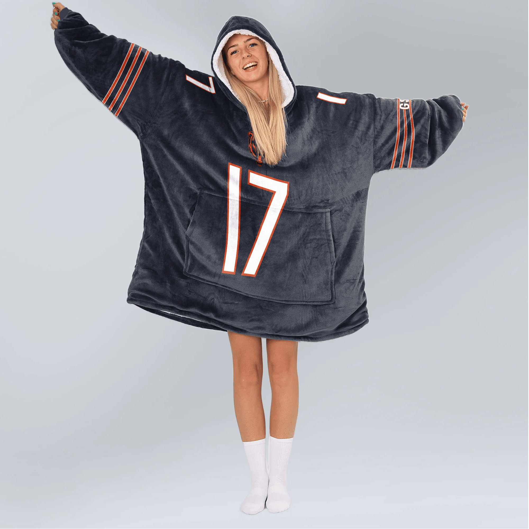Adult T.B 17 Chicago Football Unisex Blanket Hoodie
