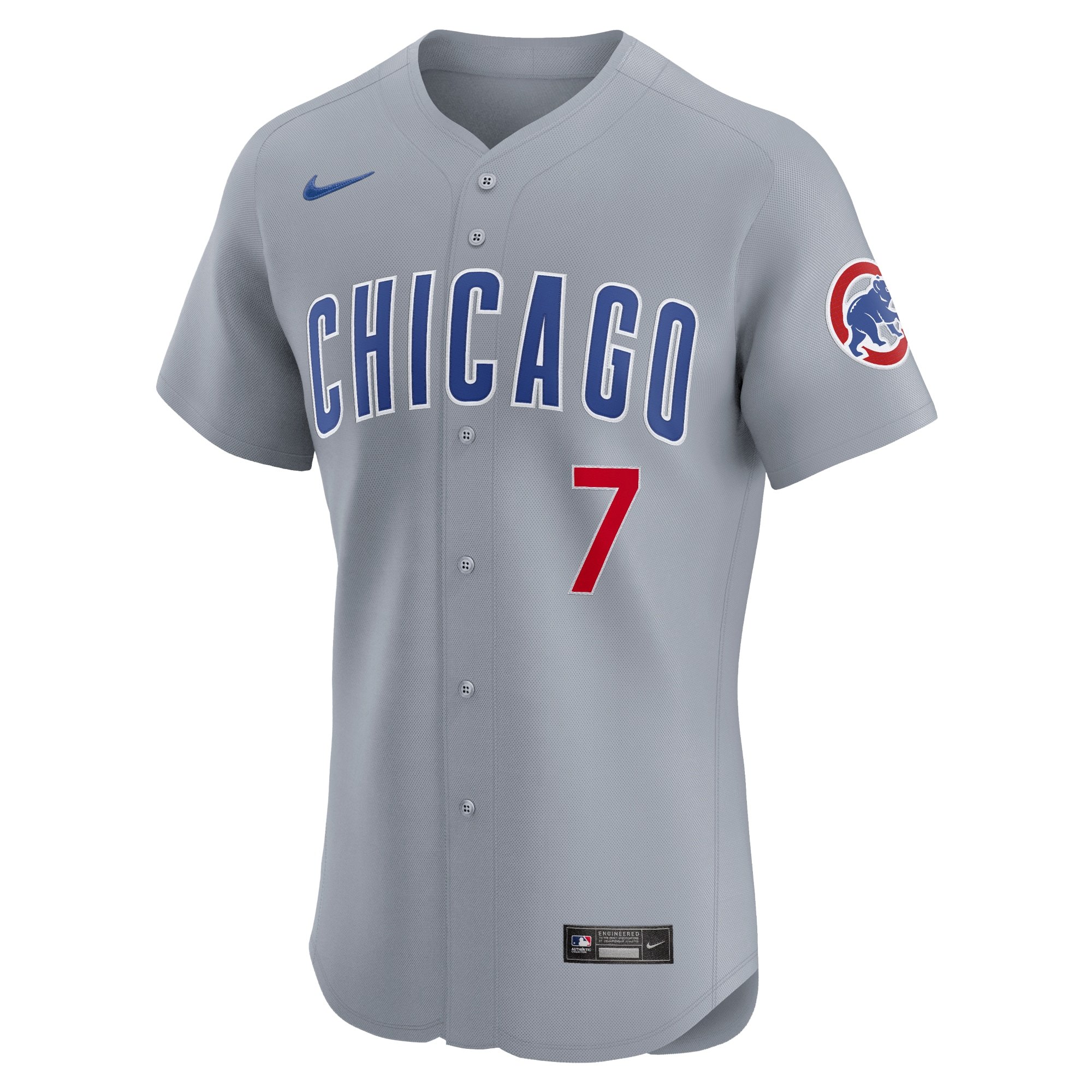 Men's Chicago Cubs Dansby Swanson  Gray Road Elite Player Jersey