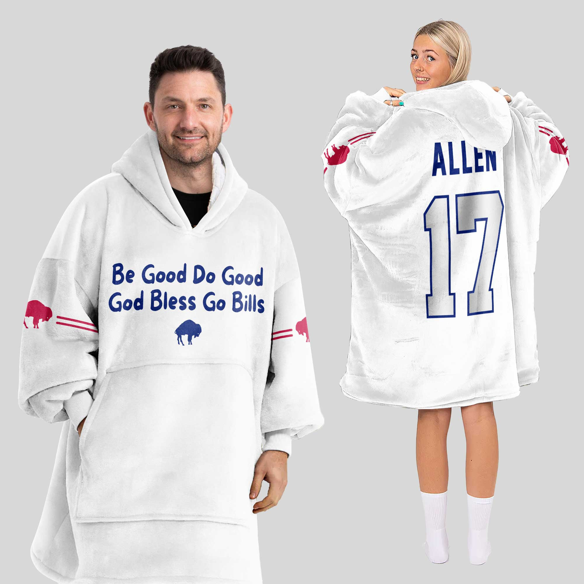 Adult Buffalo Football Unisex Blanket Hoodie