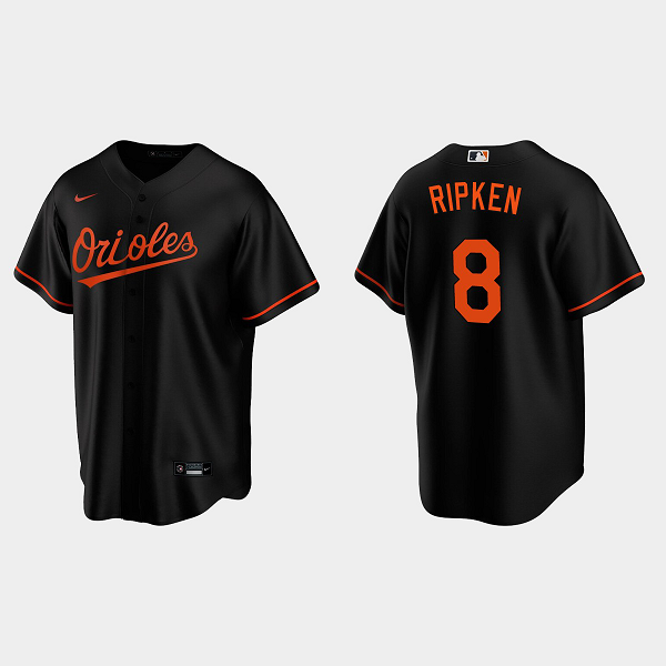 Men's Baltimore Orioles #8 Cal Ripken Jr. Alternate  Black MLB Jersey