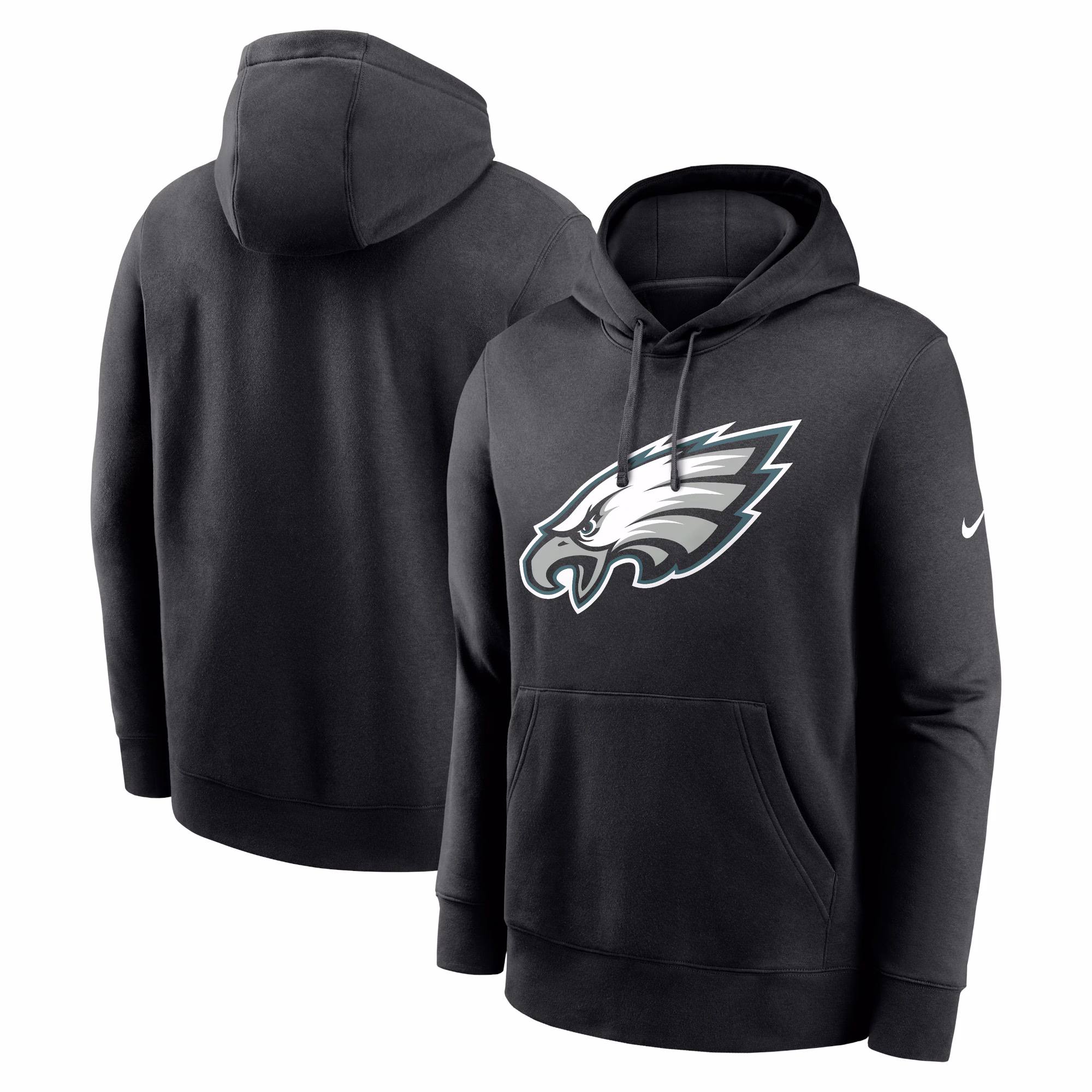 Philadelphia Eagles Club Logo Pullover Hoodie - Black