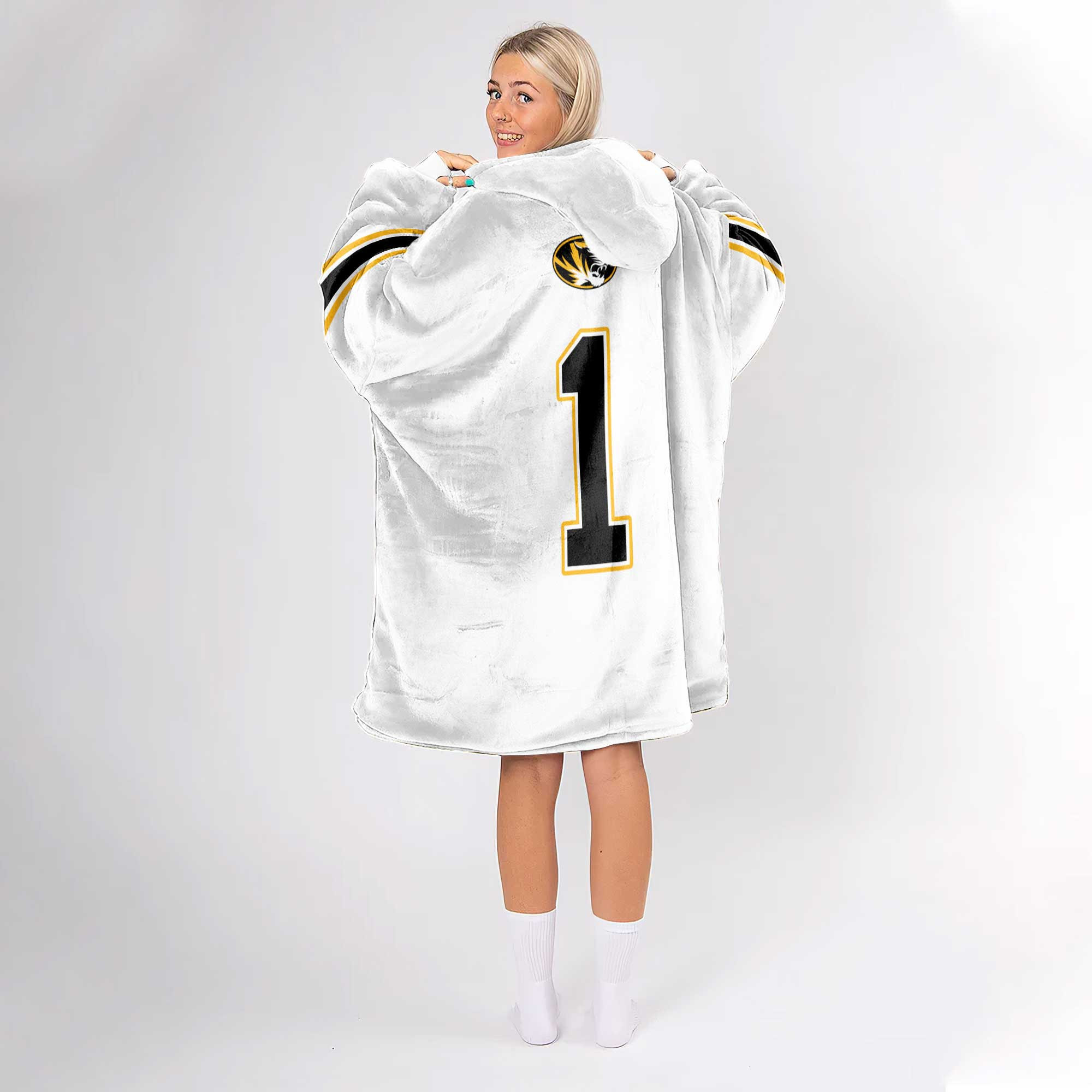 Adult 1 Missouri Football Unisex Blanket Hoodie