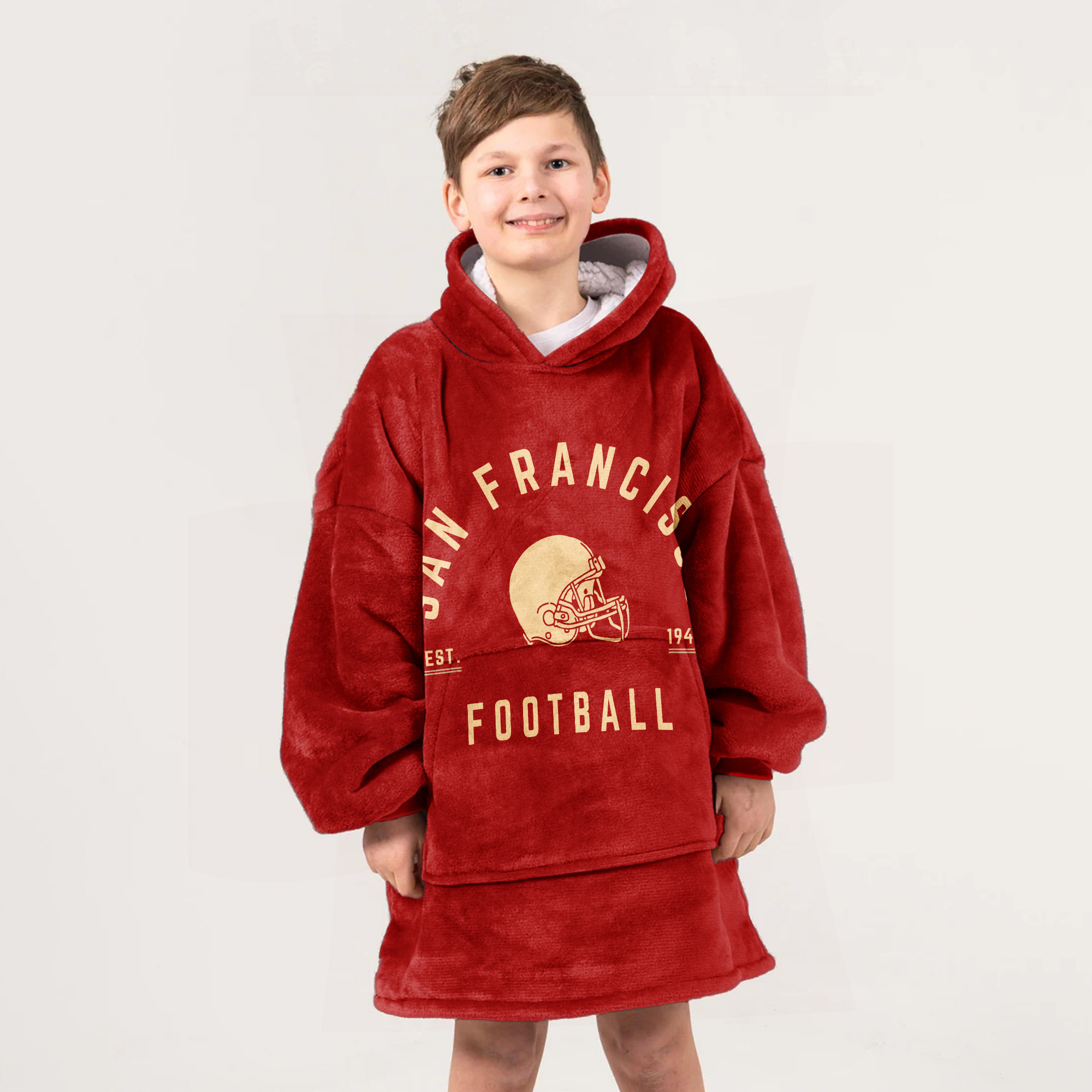 Adult San Francisco 49ers Football Unisex Blanket Hoodie