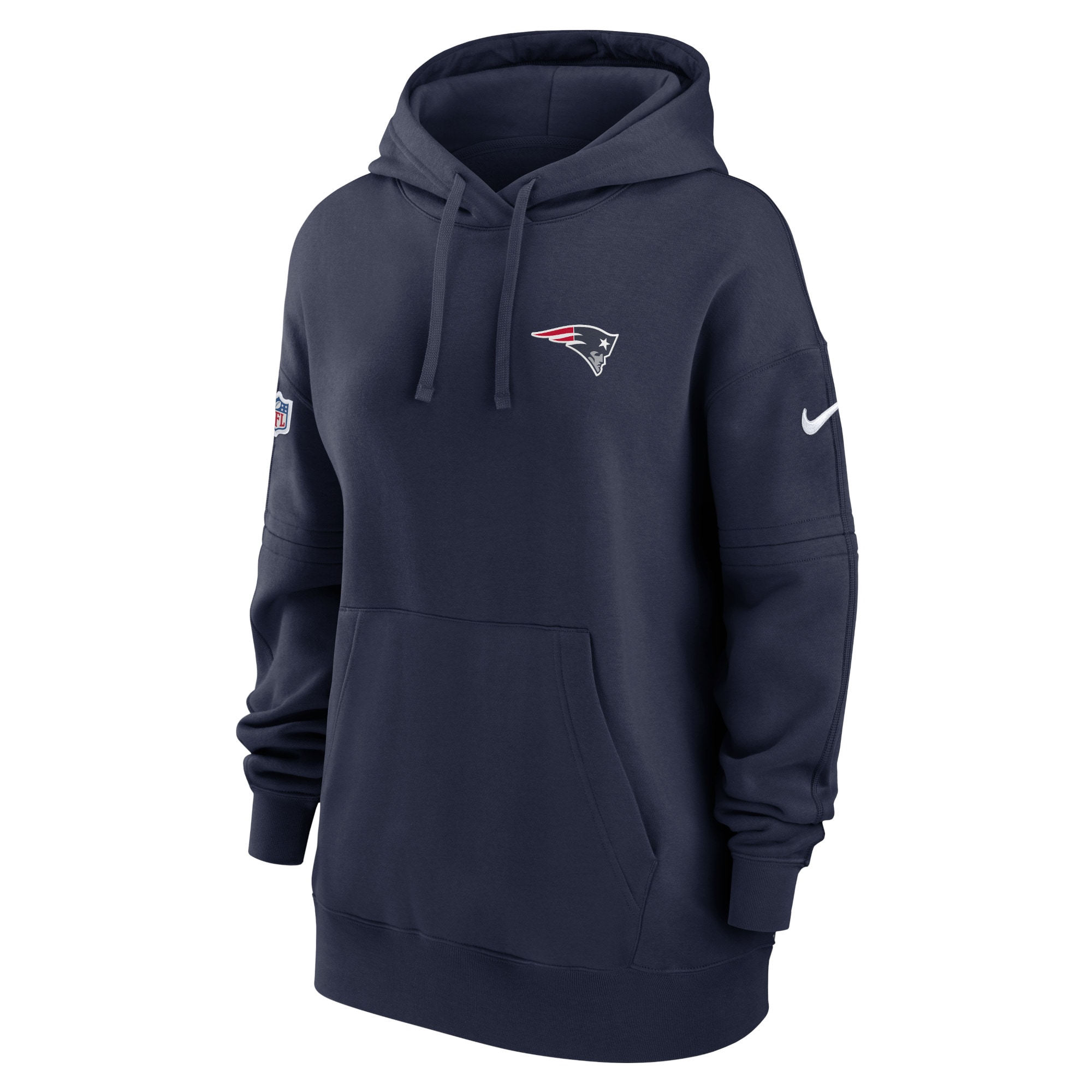 New England Patriots  Women's 2023 Sideline Club Fleece Pullover Hoodie - Navy