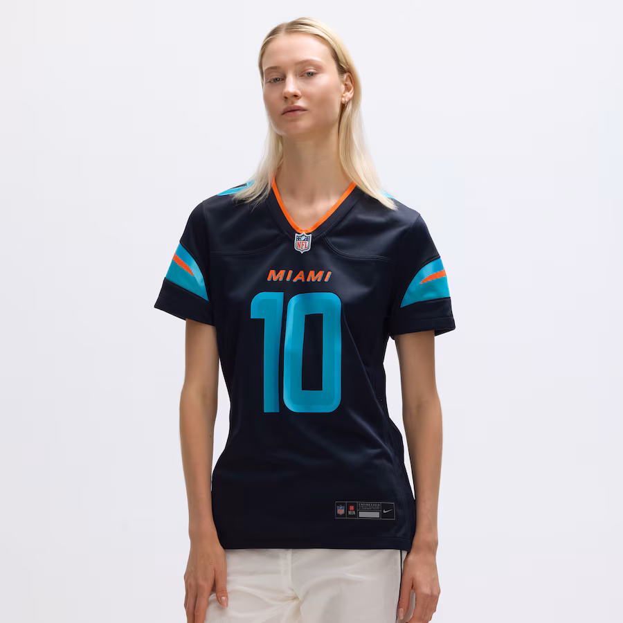 Tyreek Hill #10 Miami Dolphins Women's 2025 Rivalries Collection Game Jersey - Pitch Blue