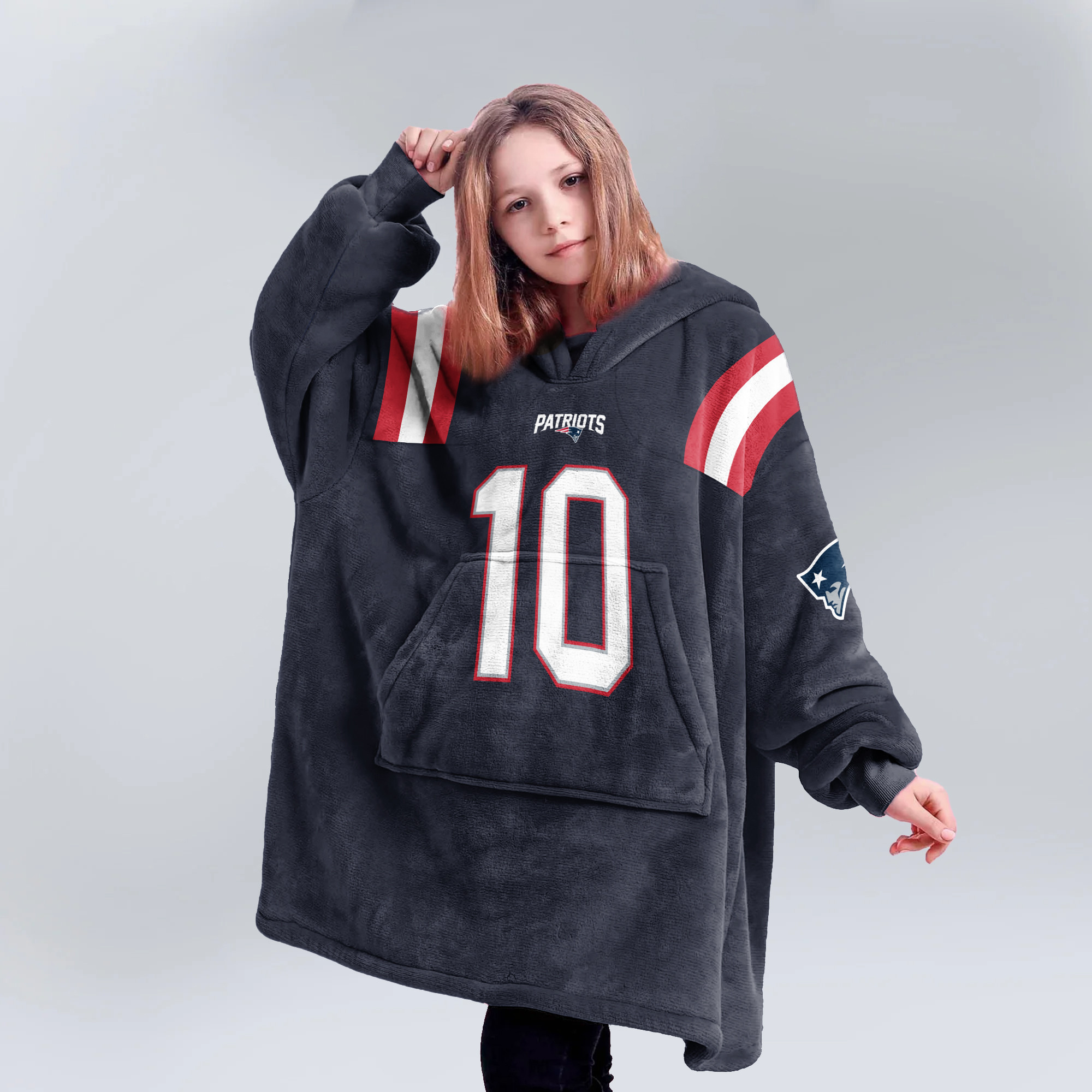 10 New England Football Unisex Blanket Hoodie