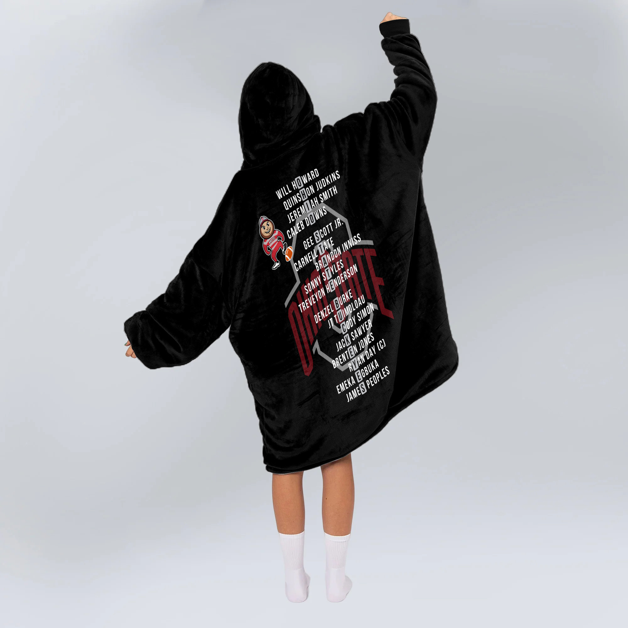 Adult Champions Ohio State Football Unisex Blanket Hoodie