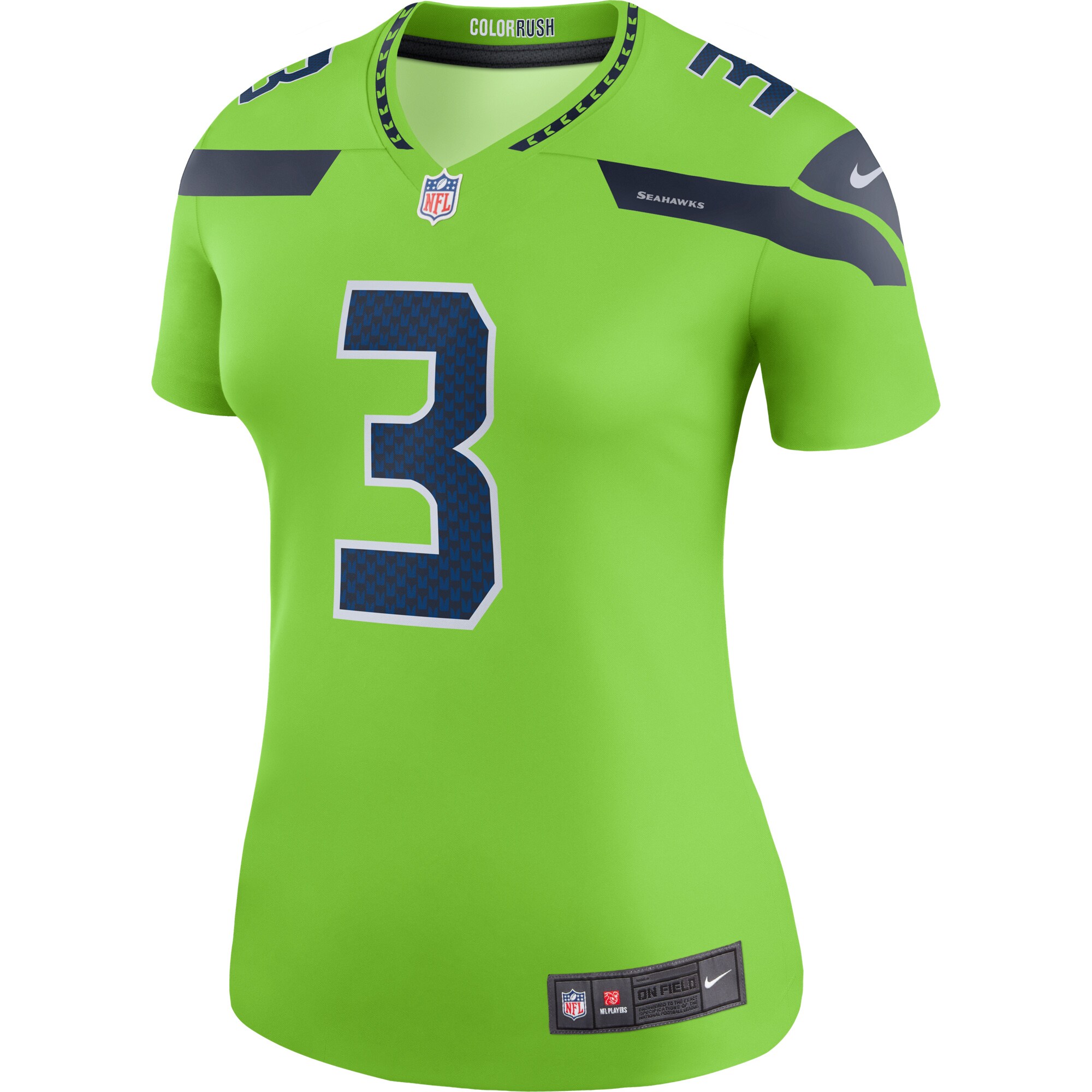 Russell Wilson Seattle Seahawks  Women's Color Rush Legend Jersey - Neon Green