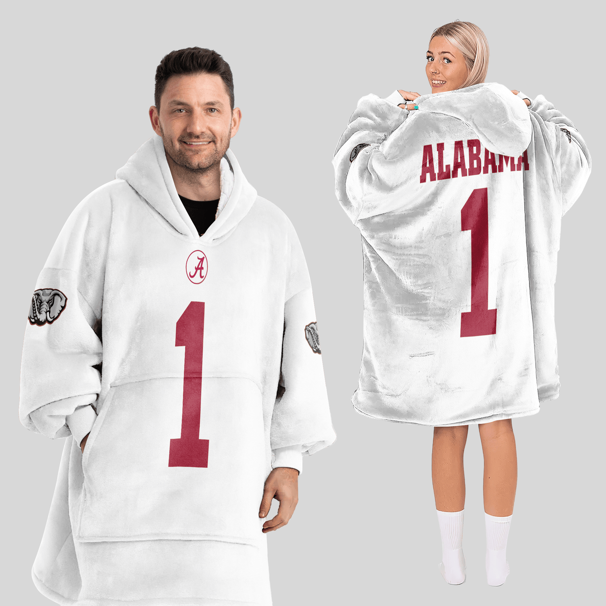 Adult 1 Alabama Football Unisex Blanket Hoodie