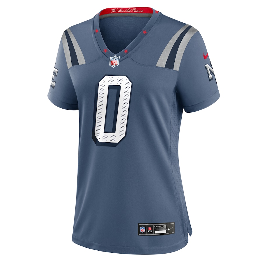 Christian Gonzalez #0 New England Patriots Women's 2025 Rivalries Collection Game Jersey - Storm Blue