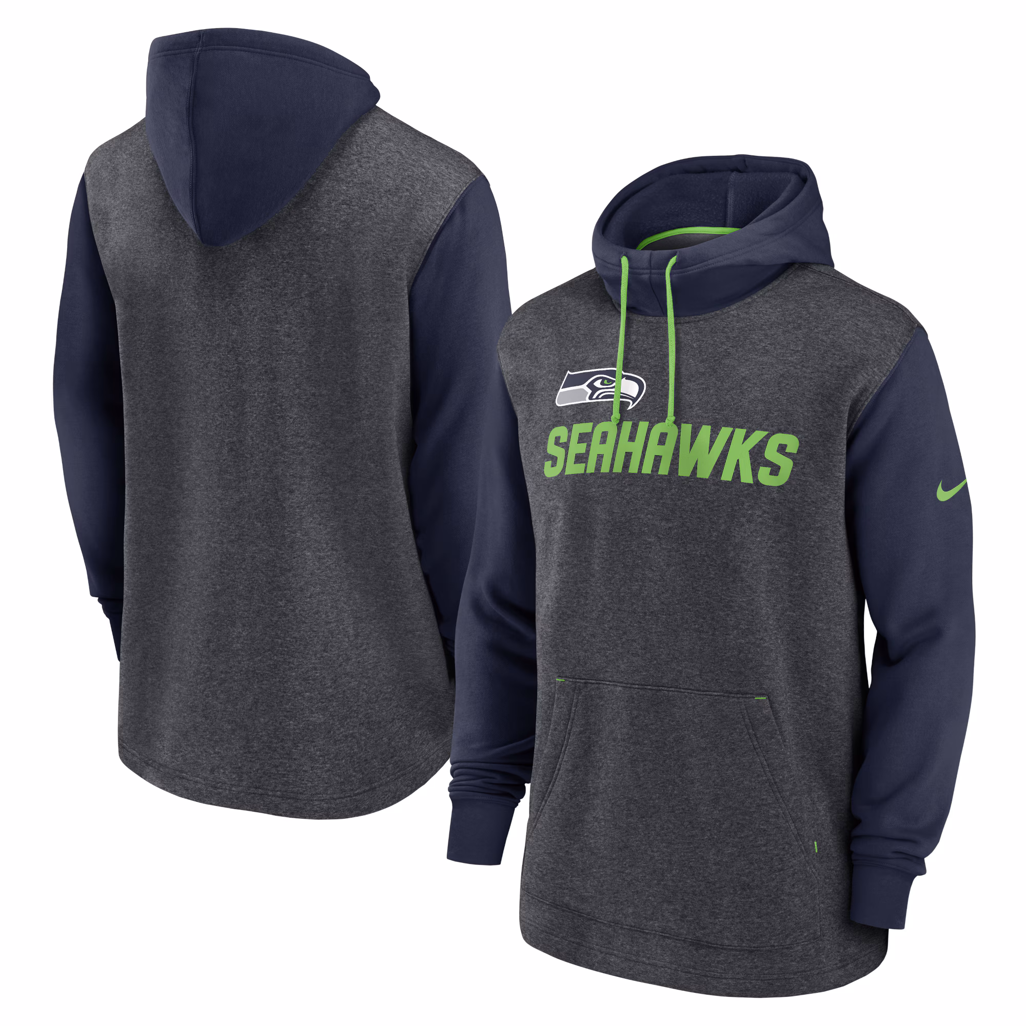 Seattle Seahawks Surrey Legacy Pullover Hoodie - Heathered Charcoal/College Navy