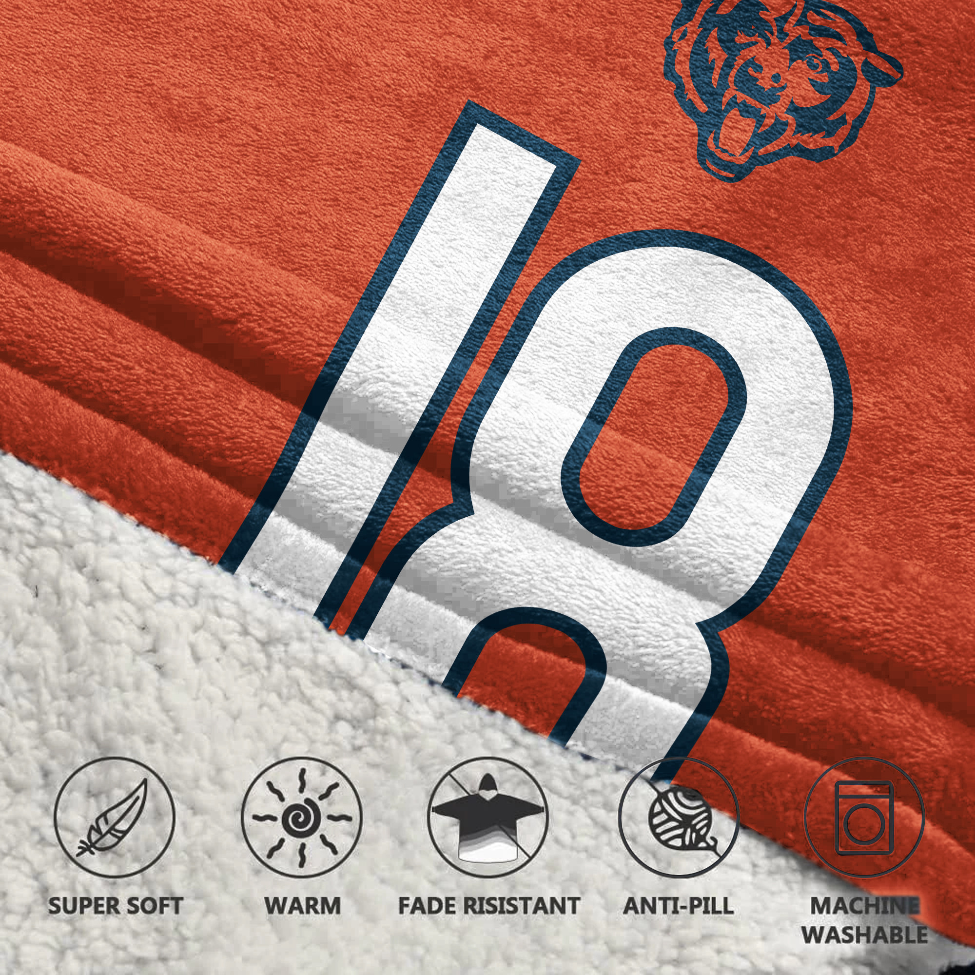 Adult C.W 18 Chicago Football Unisex Blanket Hoodie