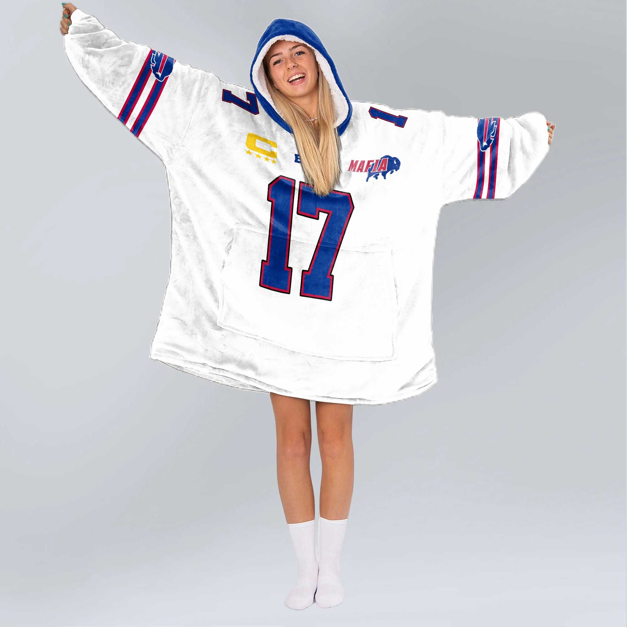 Mafia J.A 17 Buffalo Football Unisex Blanket Hoodie