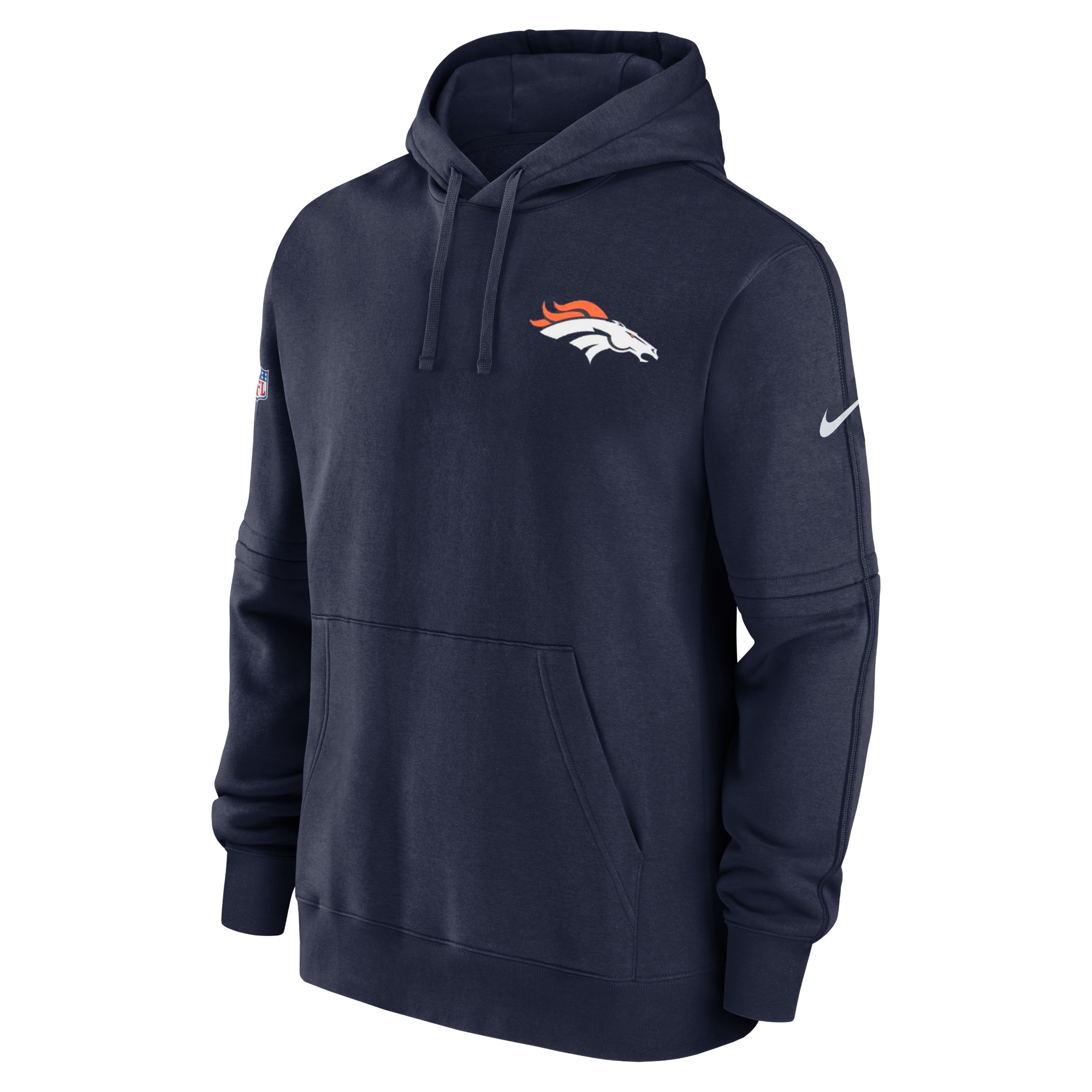 Denver Broncos  Sideline Club Fleece Pullover Hoodie - Navy
