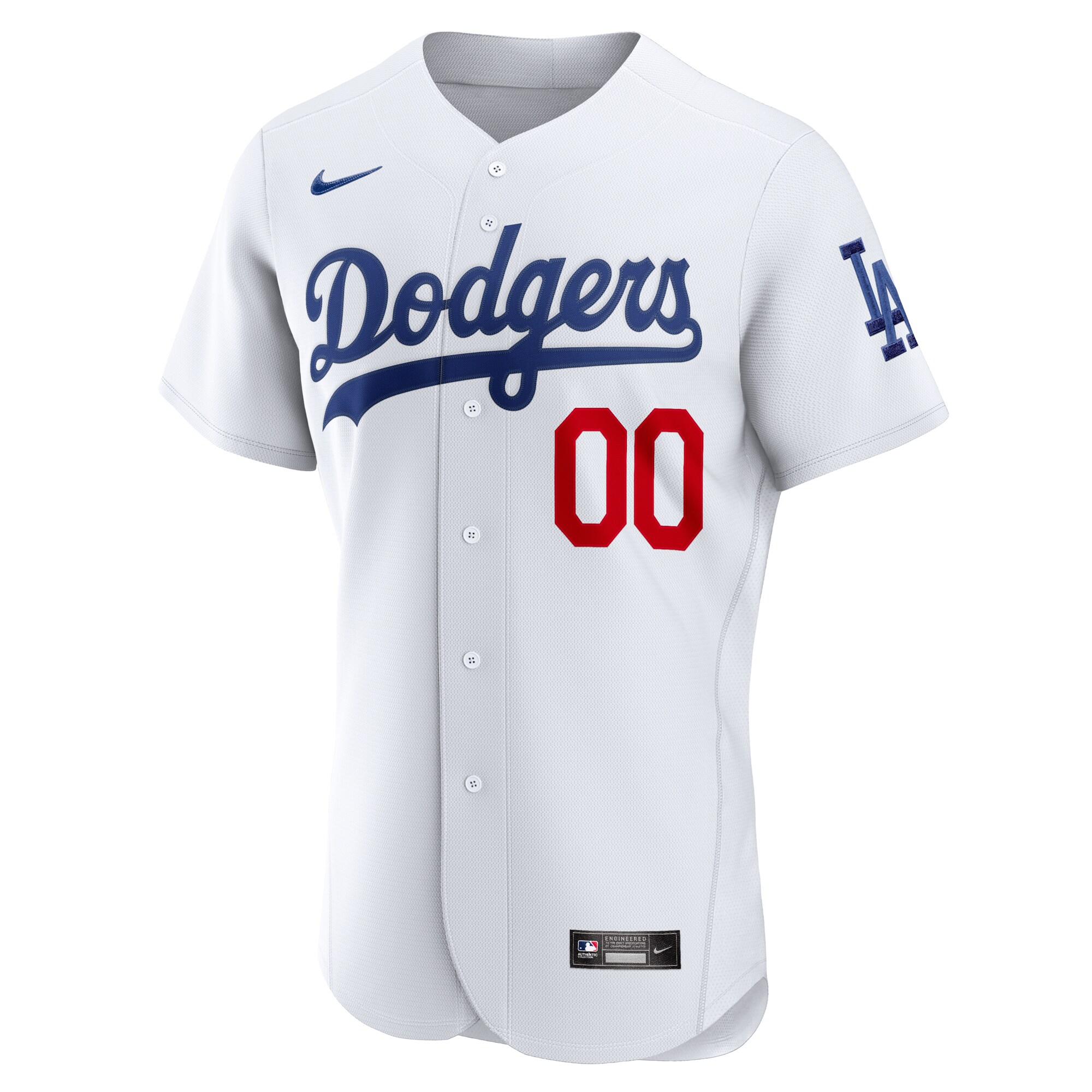 Los Angeles Dodgers  Home Authentic Custom Patch Jersey - White