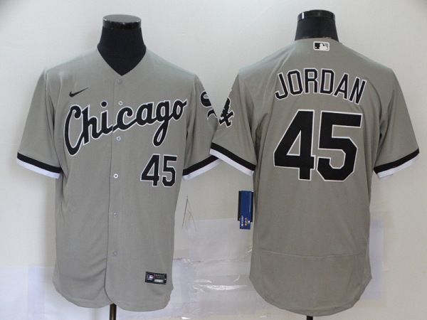 Men's  Chicago White Sox #45 Michael  Grey Stitched MLB Flex Base Jersey