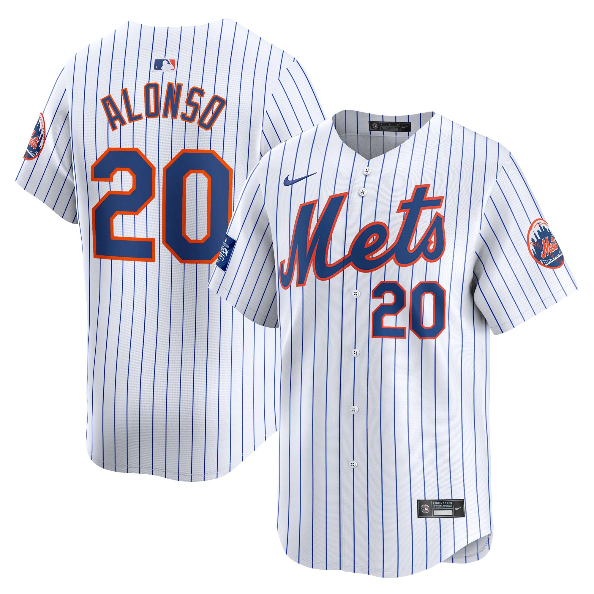 Men's New York Mets Pete Alonso  White 2024 MLB World Tour London Series Home Limited Player Jersey